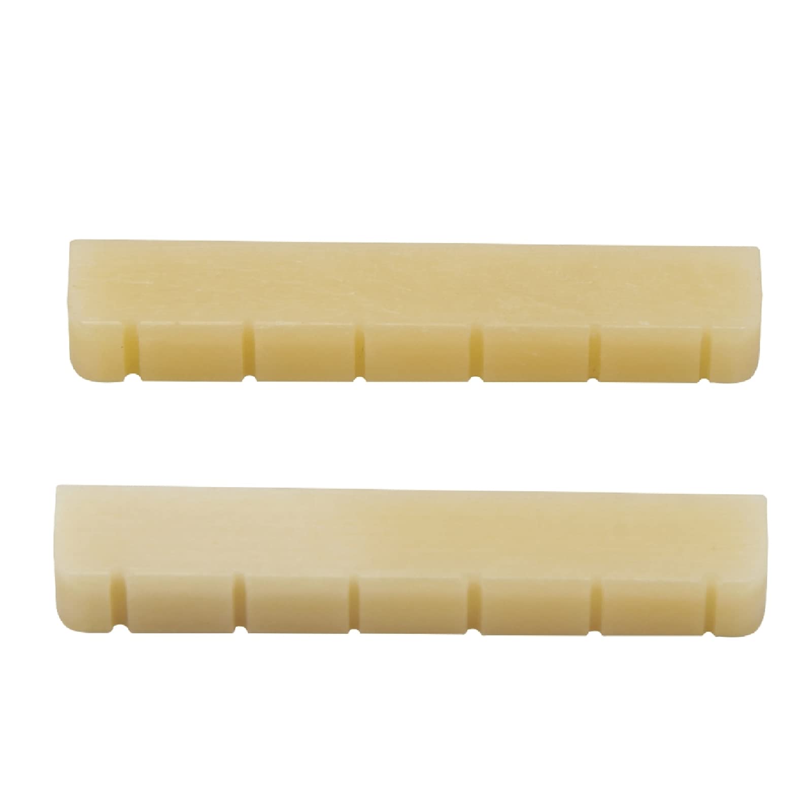 Miwayer 6 String Classical Guitar Unbleached Bone Nut, Guitar Bridge Nuts, Cut from Whole Bones, 52x6x9mm (6 String Classical Nut 52mm 2 Pack)
