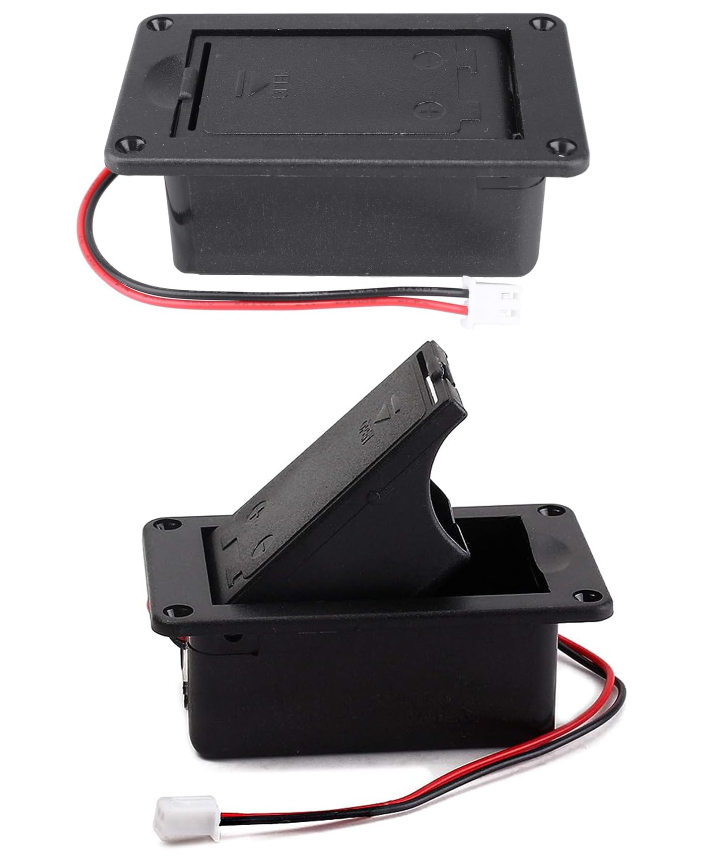2PCS Guitar Pickup Battery Box 9V Battery Box Case Cover Holders for Guitar Bass Pickup Black