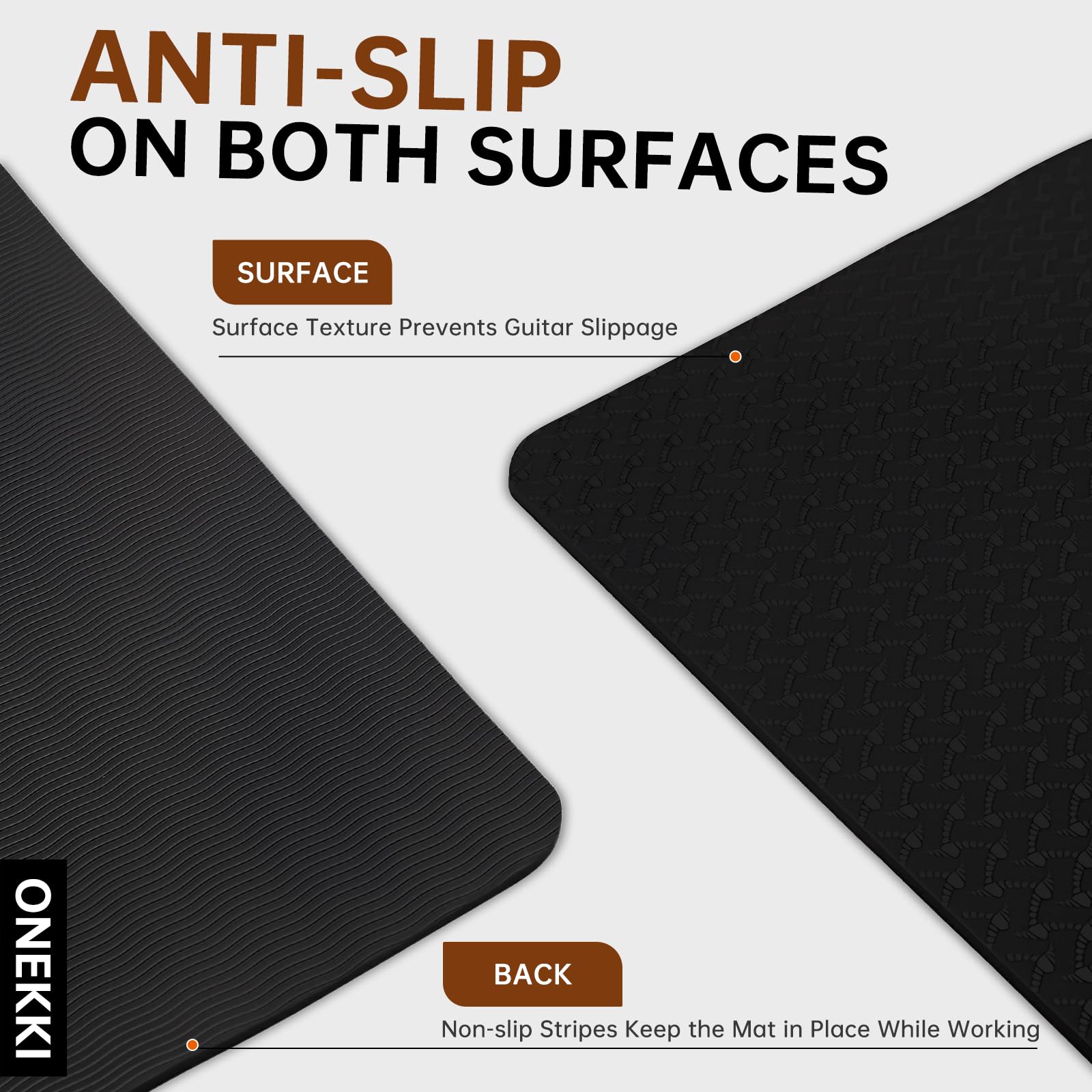 Guitar Neck Rest and 41”x 17”Guitar Mat, with Two Heights Support, Non-Slip