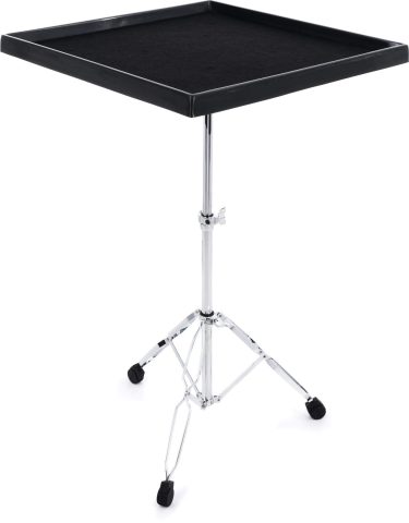 Gibraltar Large Fiberglass Percussion Table with Felt-Lined Surface, Height-Adjustable Double-Braced Tripod Stand, Secure Non-Slip Grip & Easy Transport Design for Hand Percussion & Electronics (7615)