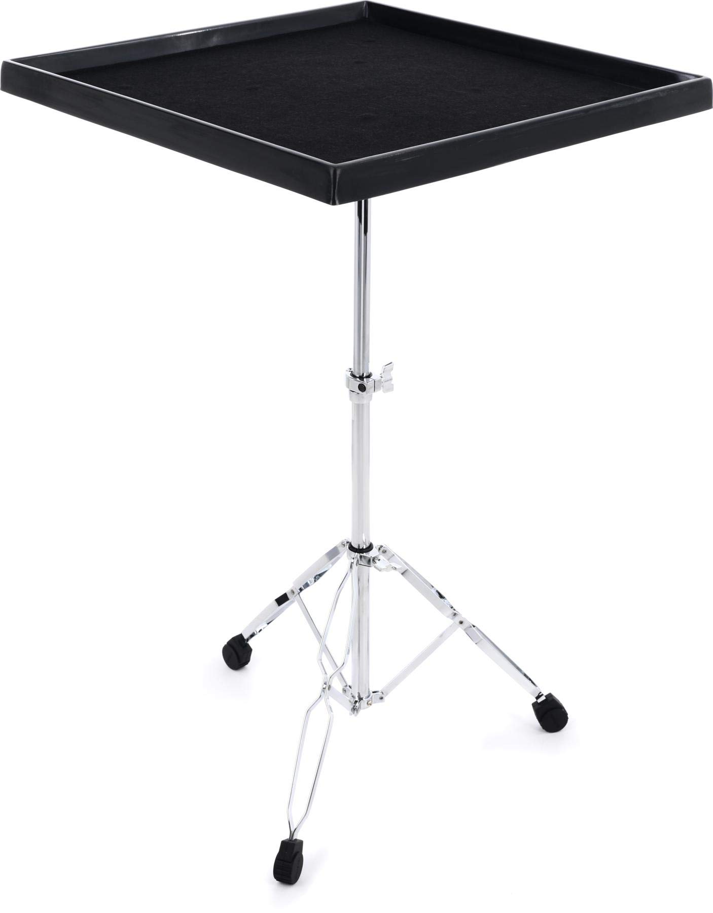 Gibraltar Large Fiberglass Percussion Table with Felt-Lined Surface, Height-Adjustable Double-Braced Tripod Stand, Secure Non-Slip Grip & Easy Transport Design for Hand Percussion & Electronics (7615)