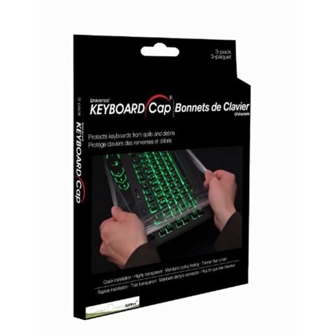 Green Onions Supply Universal KeyboardCap. Fully Covered Flat Style 0.025mm Waterproof Anti-Dust Desktop Keyboard Cover with Numeric Hospital/Dentist Use (Universal 3 Packs)