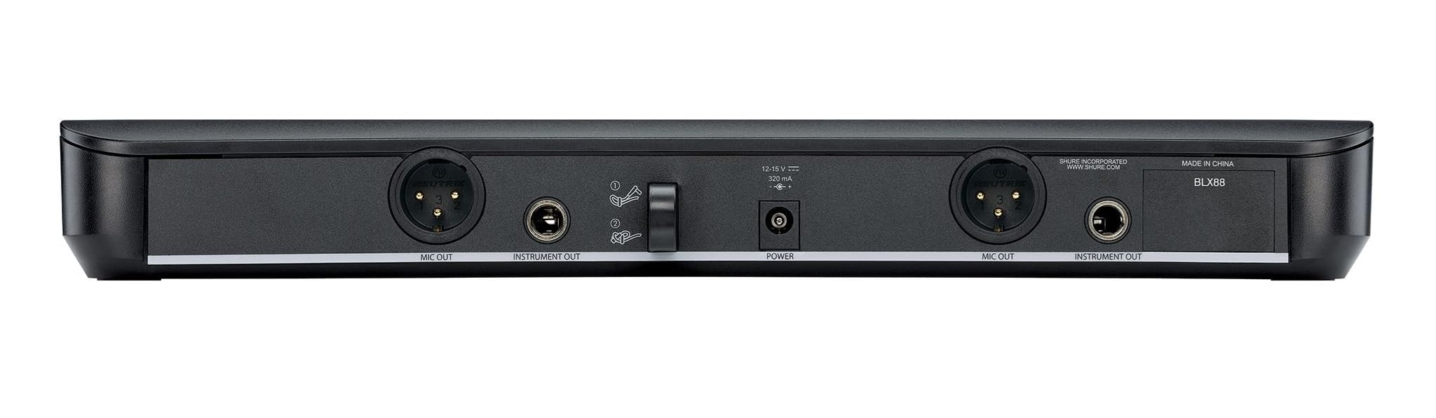 Shure BLX1288/CVL Dual-Channel Wireless Audio System, H11 Band (572–596 MHz) – BLX88 Receiver, PG58 Handheld Mic & CVL Lavalier Bodypack – Up to 14 Hr Battery, 300 ft Range