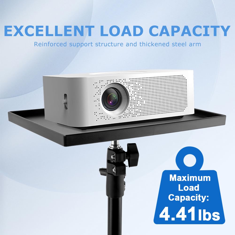 Portable Projector Tripod Stand, 21‑44 Inch Height‑Adjustable Floor Stand