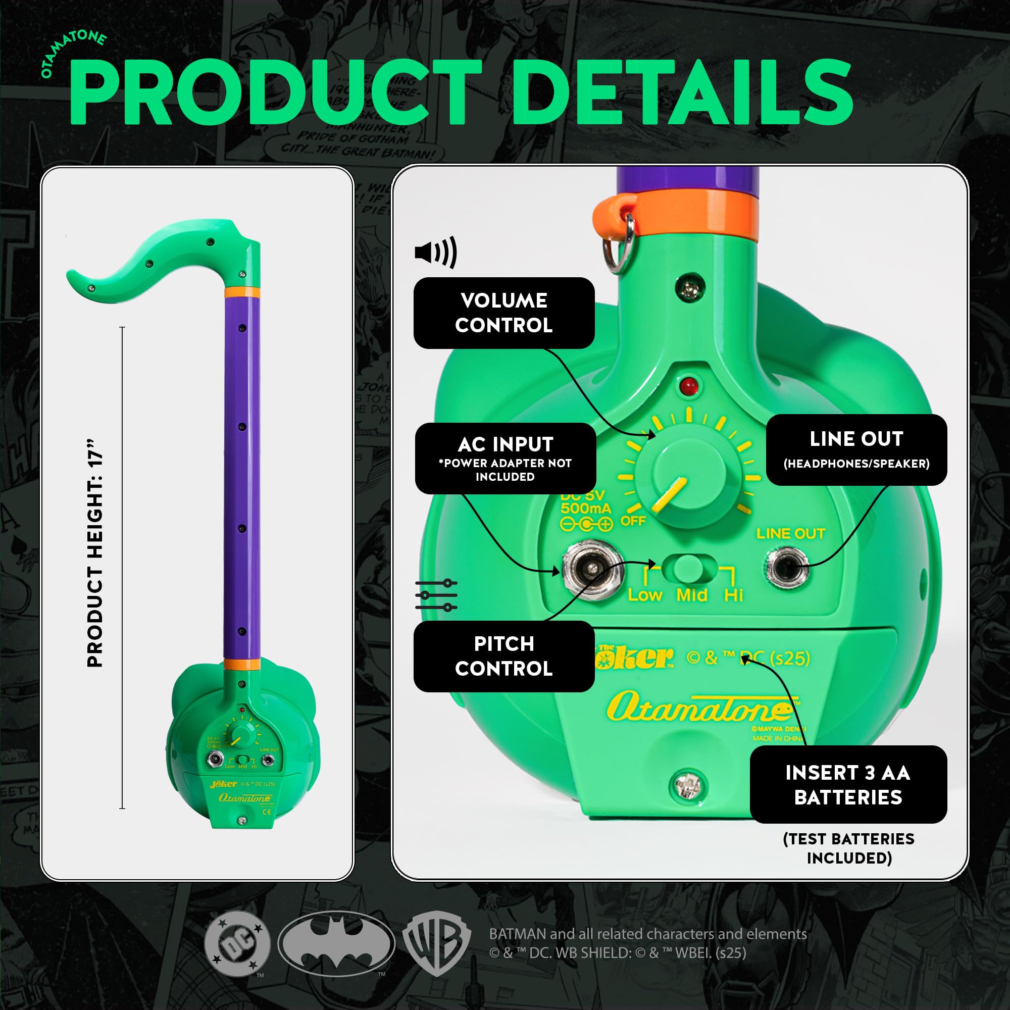 Otamatone Deluxe DC Comics Japanese Synthesizer Musical Instrument – Joker
