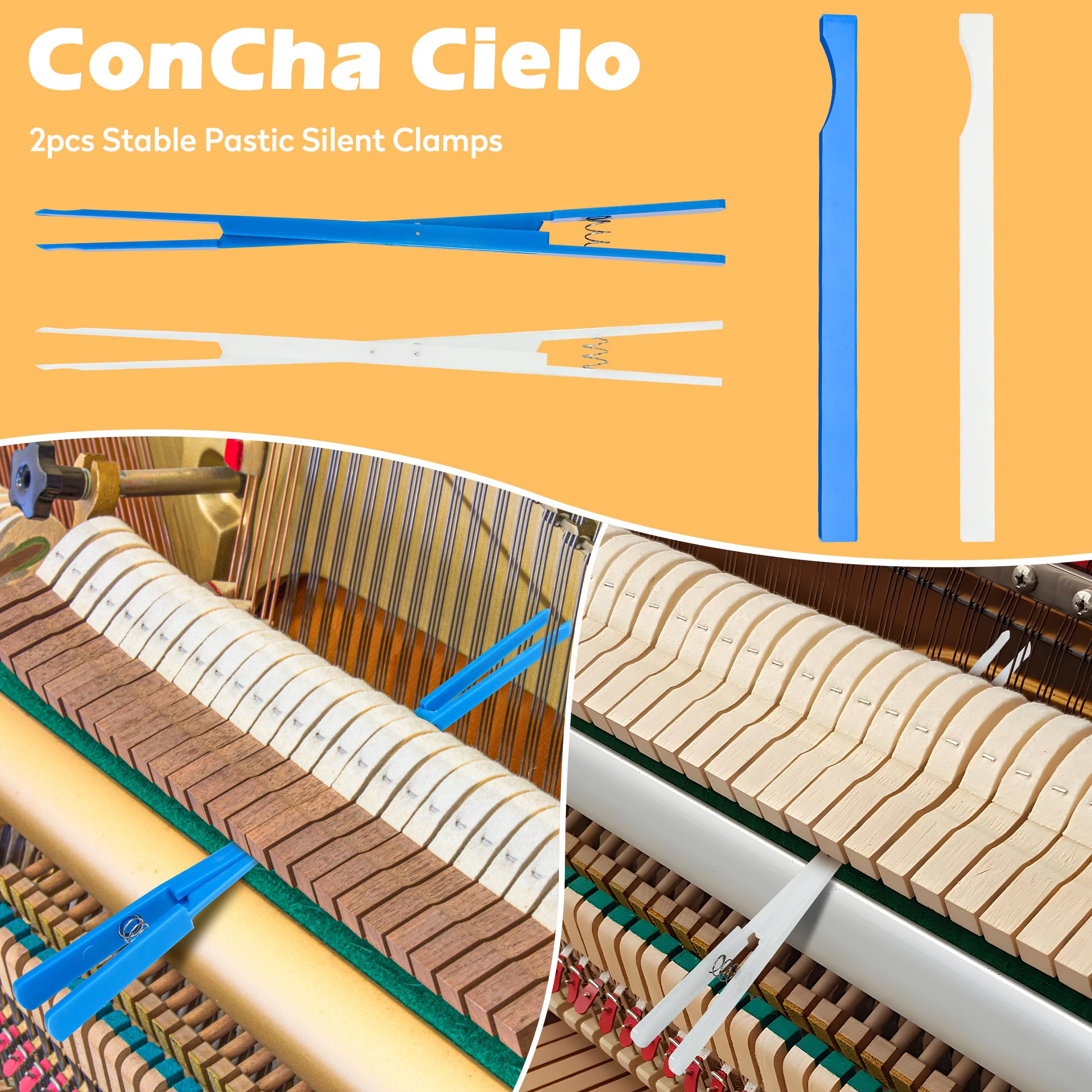CONCHACIELO Professional Piano Tuning Kit: Universal Piano Tuning Tools Kit Set with Portable Case,Tuning Wrench, Wrench Fastener, Tuning Mute. for Tuning Beginner, Professional Tuner (Pro Set)
