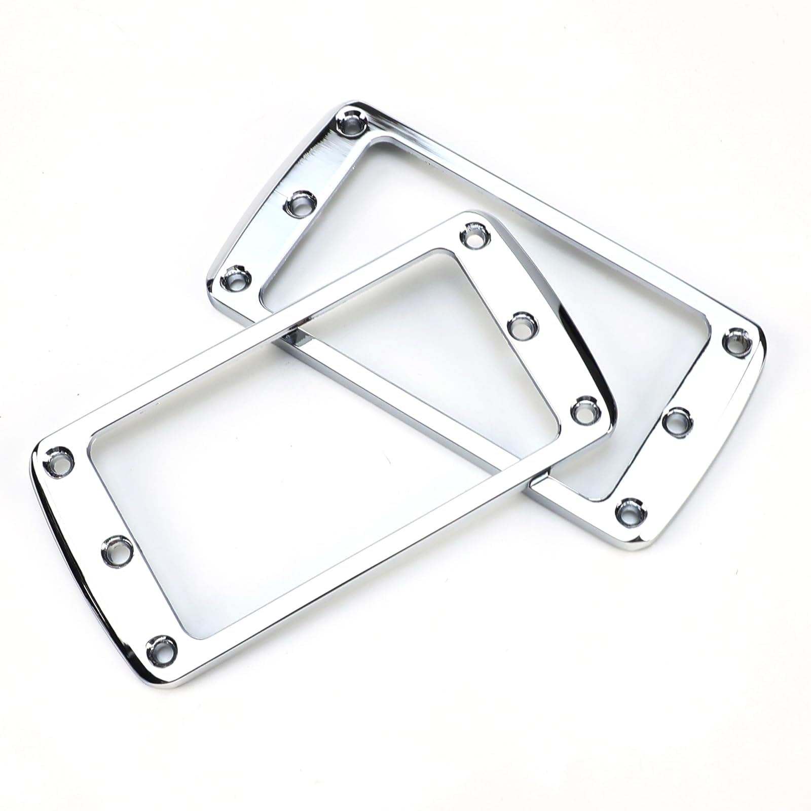 OVSAL 2 PCS Metal Electric Guitar Humbucker Pickup Ring Neck and Bridge Pickup Frame Mounting Flat Bottom Fit for Flat Body Strat Les Paul Style Electric Guitar Replacement Parts(Chrome 4mm×6mm)