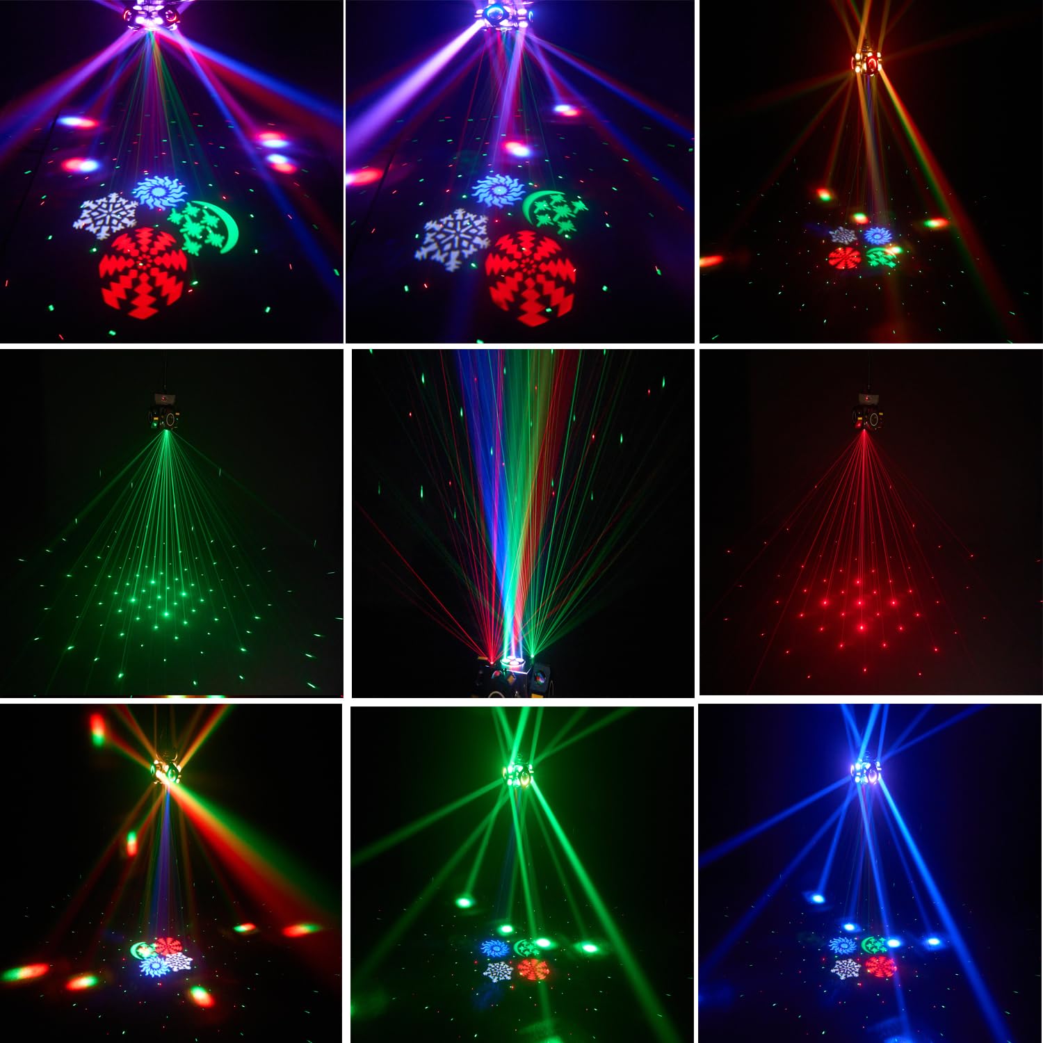 Moving Head DJ Lights 180W LED with 4 Rotating Head,16X10W RGBW 4-in-1 Multiple Effects Changing,21CH DMX-512/Sound Activated for Christmas KTV Wedding