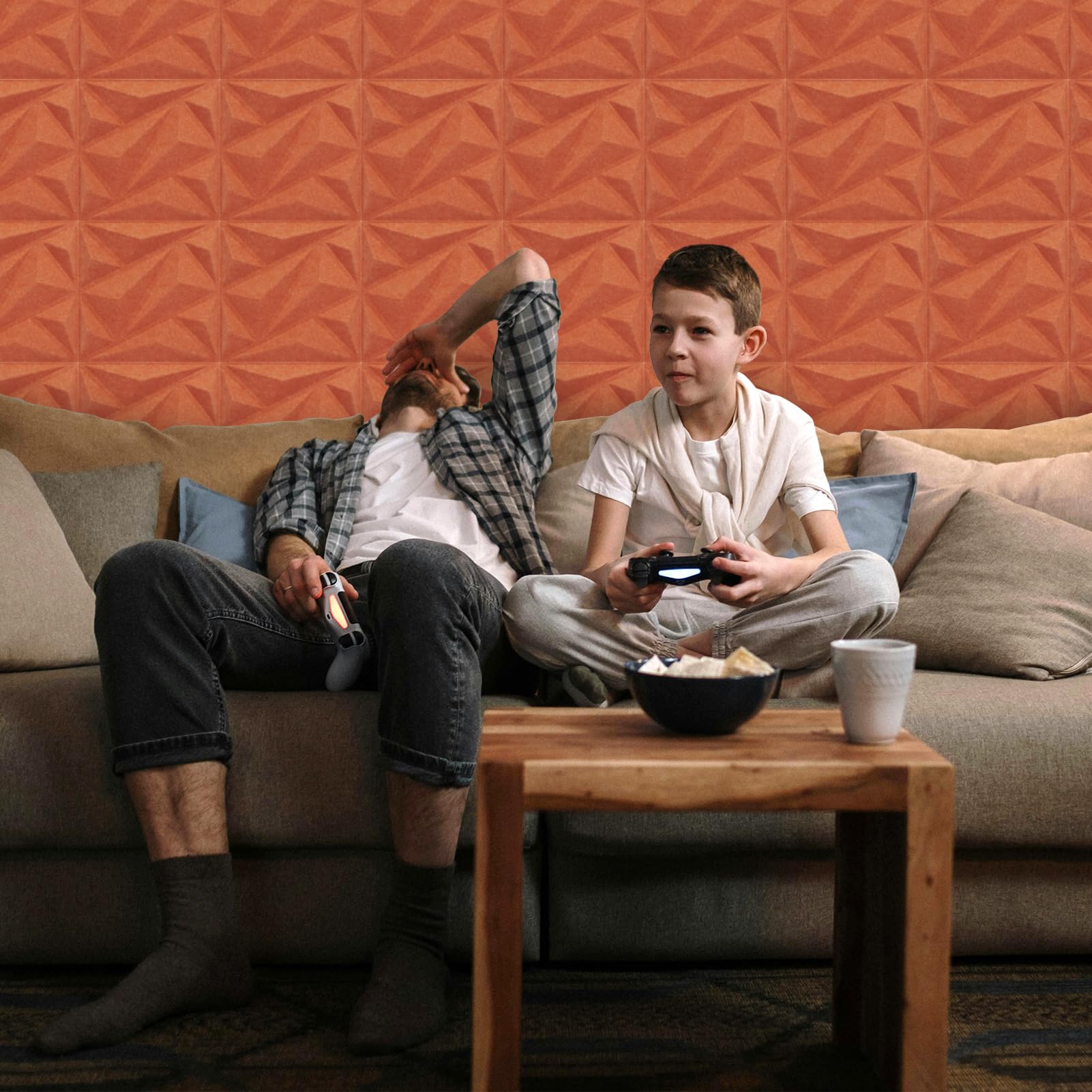 Art3dwallpanels Acoustic Panels, Orange Red, 20 Pack, 12″ X 12″