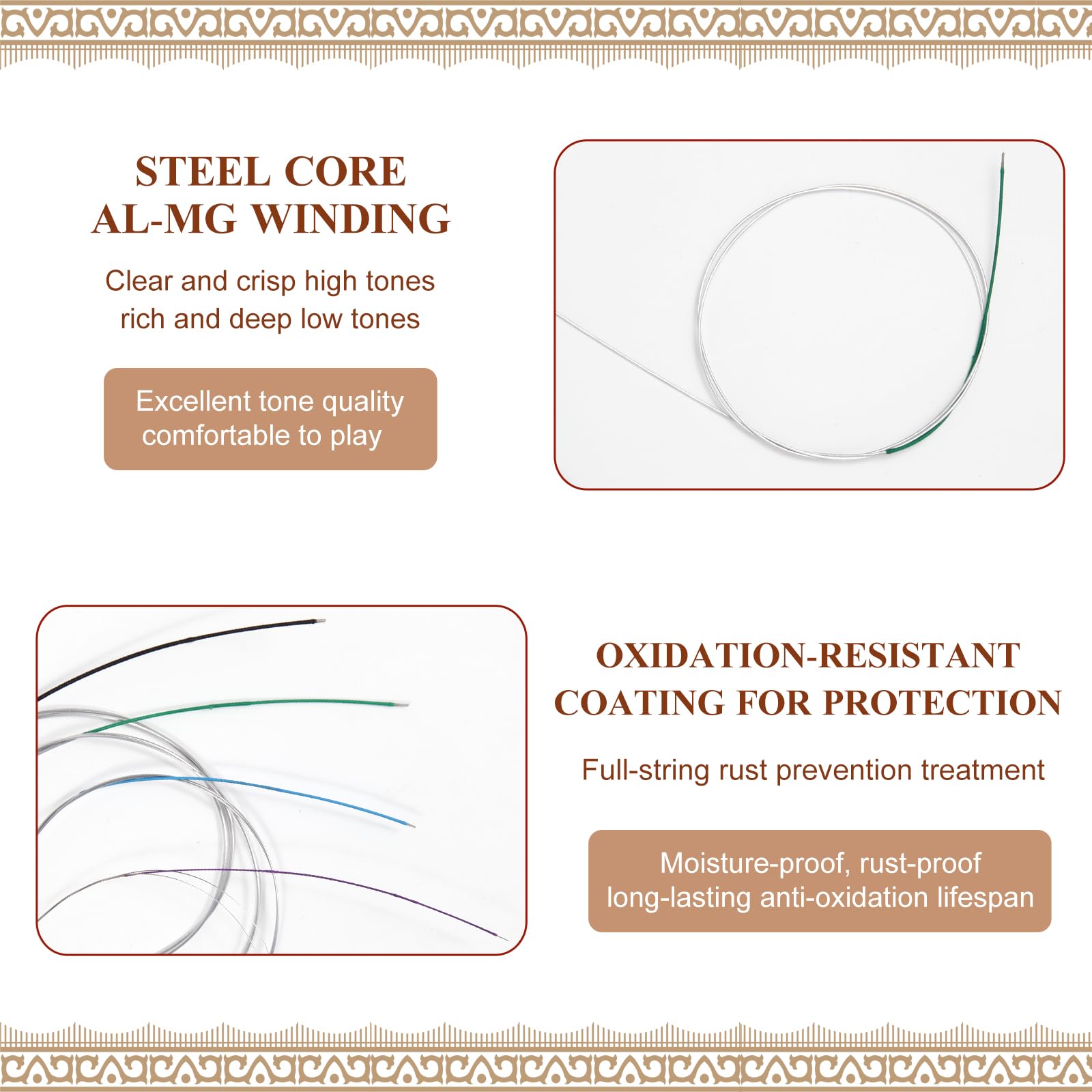 MorMoxe Violin String – Violin Strings 1/2 Full Set (G-D-A-E-E’) – Steel Core for Superior Performance – Al-Mg Winding for Enhanced Sound – Violin Accessories