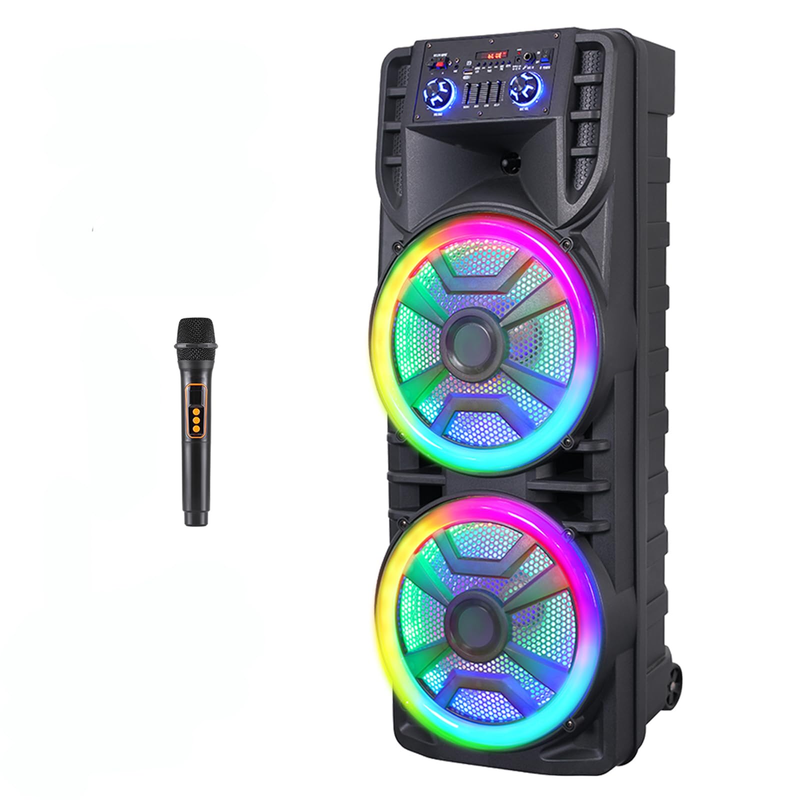 ROXAAN Dual 12’’ Wireless Bluetooth Party Speaker with Microphone