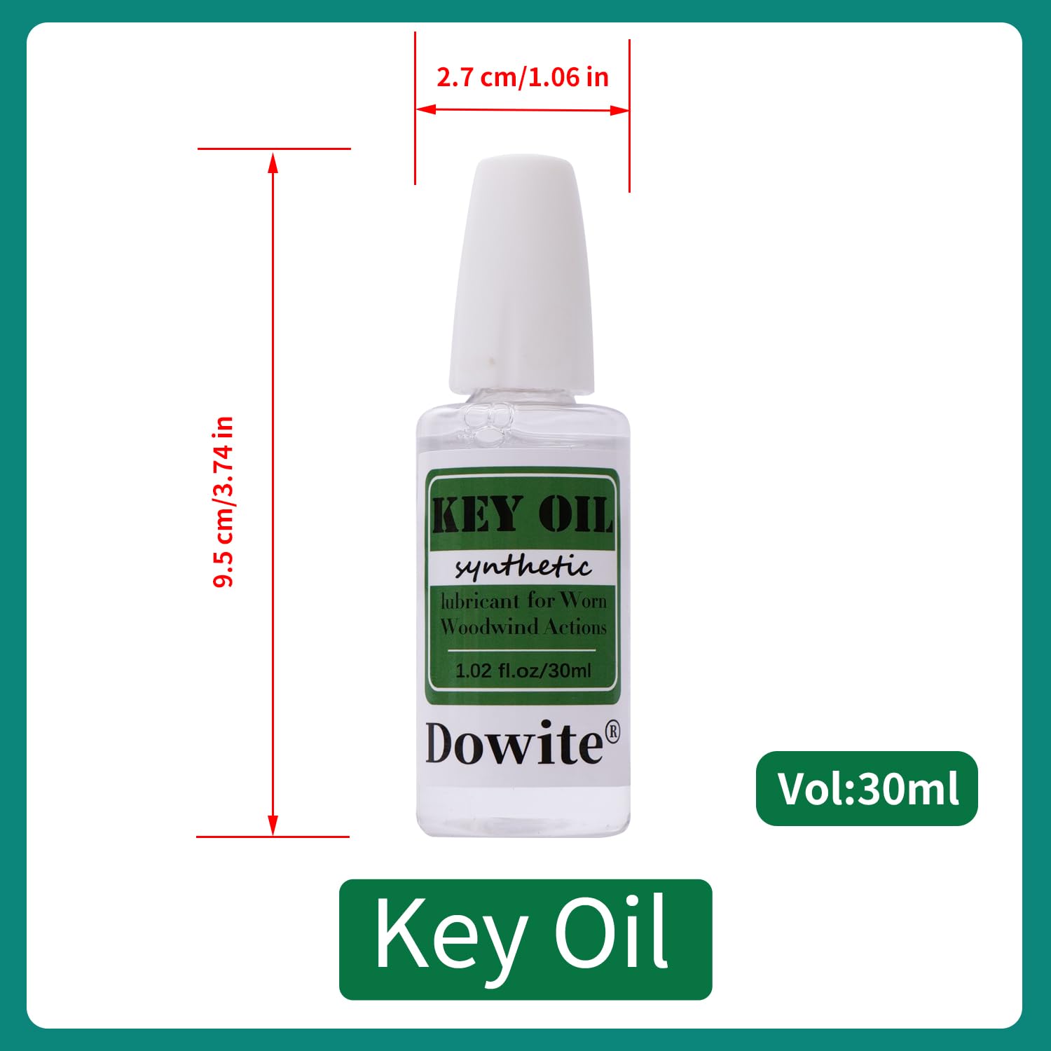 Dowite Synthetic Key Oil for Woodwind Instruments, 30ml (1.02oz) Professional Lubricant for Clarinets, Flutes & Saxophones, Anti-Stick & Long-Lasting Protection, Precision Dropper for Easy Maintenance