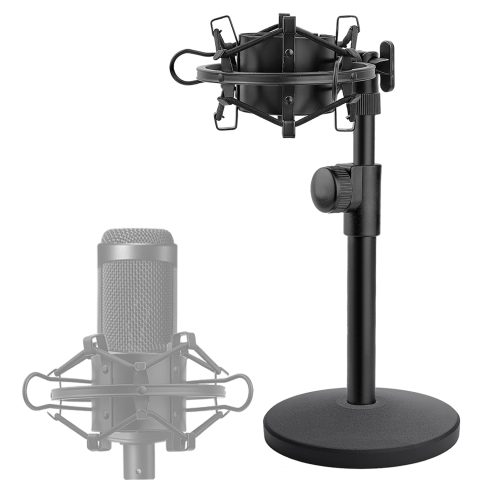 Desk AT2020 Stand, Adjustable Metal Table Mic Stand with Shock Mount for Audio Technica AT2020 AT2020USB+ AT2035 ATR2500x Condenser Studio Microphone by Frgyee