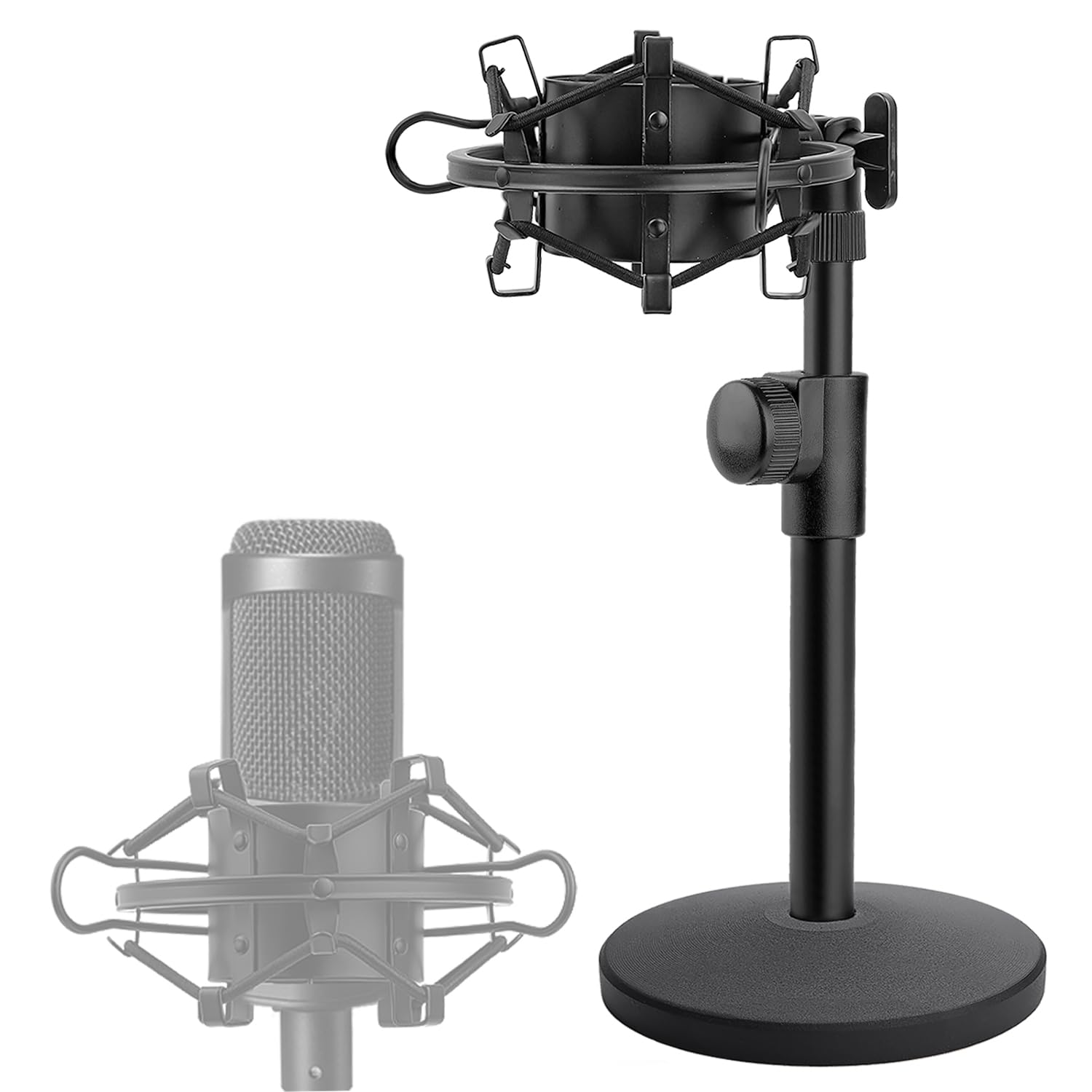 Desk AT2020 Stand, Adjustable Metal Table Mic Stand with Shock Mount for Audio Technica AT2020 AT2020USB+ AT2035 ATR2500x Condenser Studio Microphone by Frgyee