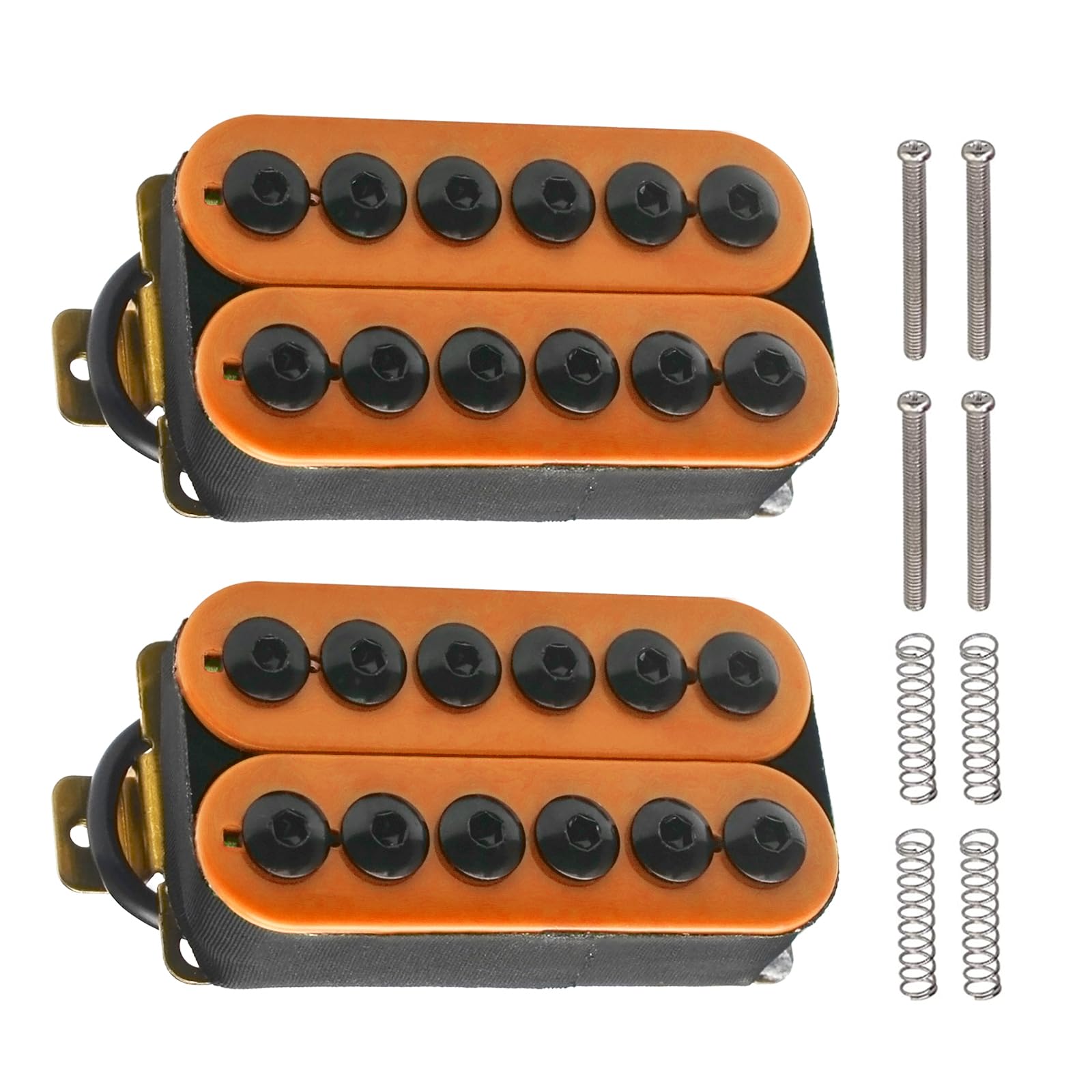 SAPHUE Adjustable Metal Double Coil Electric Guitar Pickups Humbucker Punk Neck/Bridge Pickup (Orange)