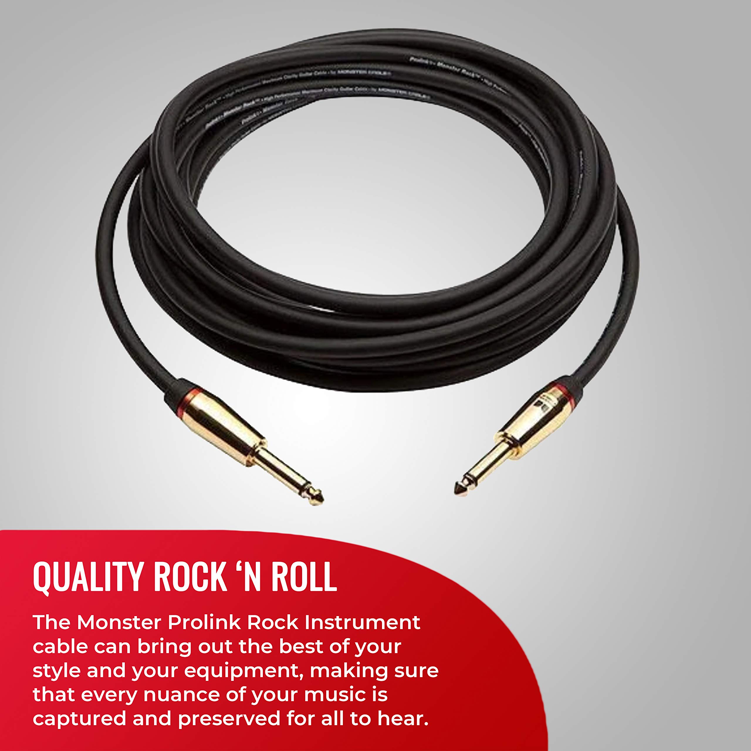 Monster MROCK2W3 3 Ft Prolink Rock Instrument Cable – Straight to Straight