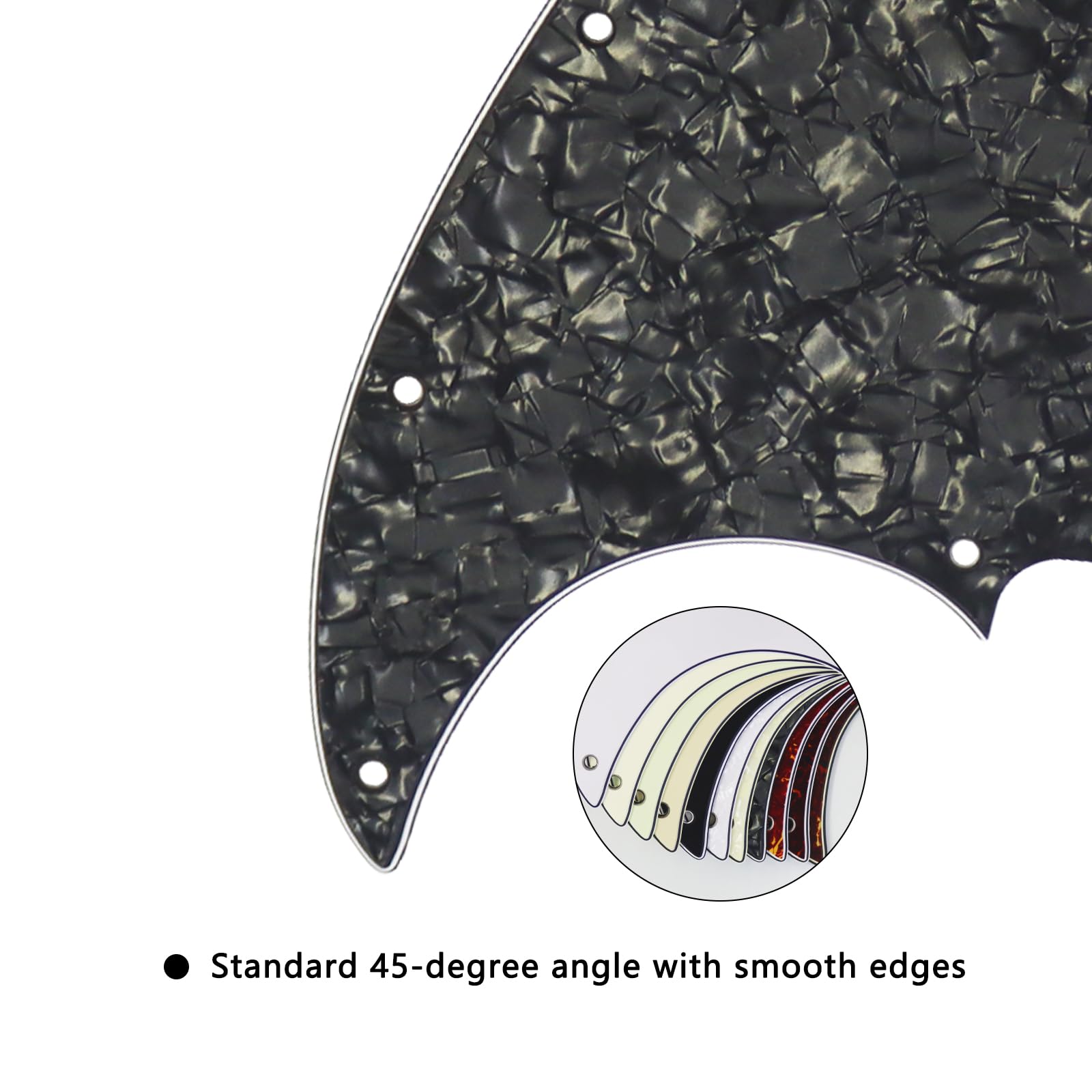 Phrilam 10-Hole Jazz Bass Pickguard for Fender 4 String, Black Pearl 4Ply