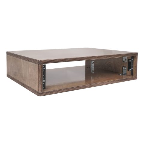 Sound Town DIY 2U Studio Rack with Solid Baltic Birch Plywood, Weathered Brown for Recording Room, Home Studio (SDRK-Y2B)