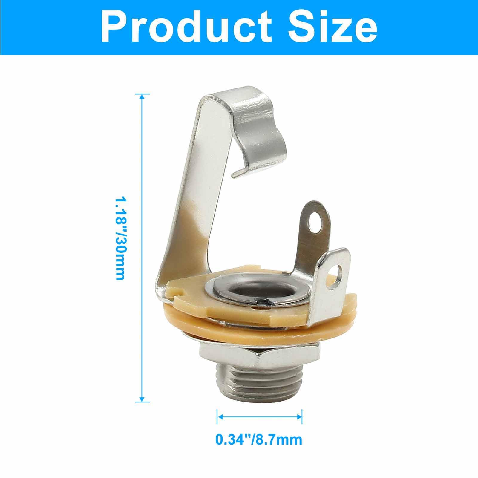 LifCratms 6.35mm (1/4inch) Female Guitar Input Jack, 12 Pack