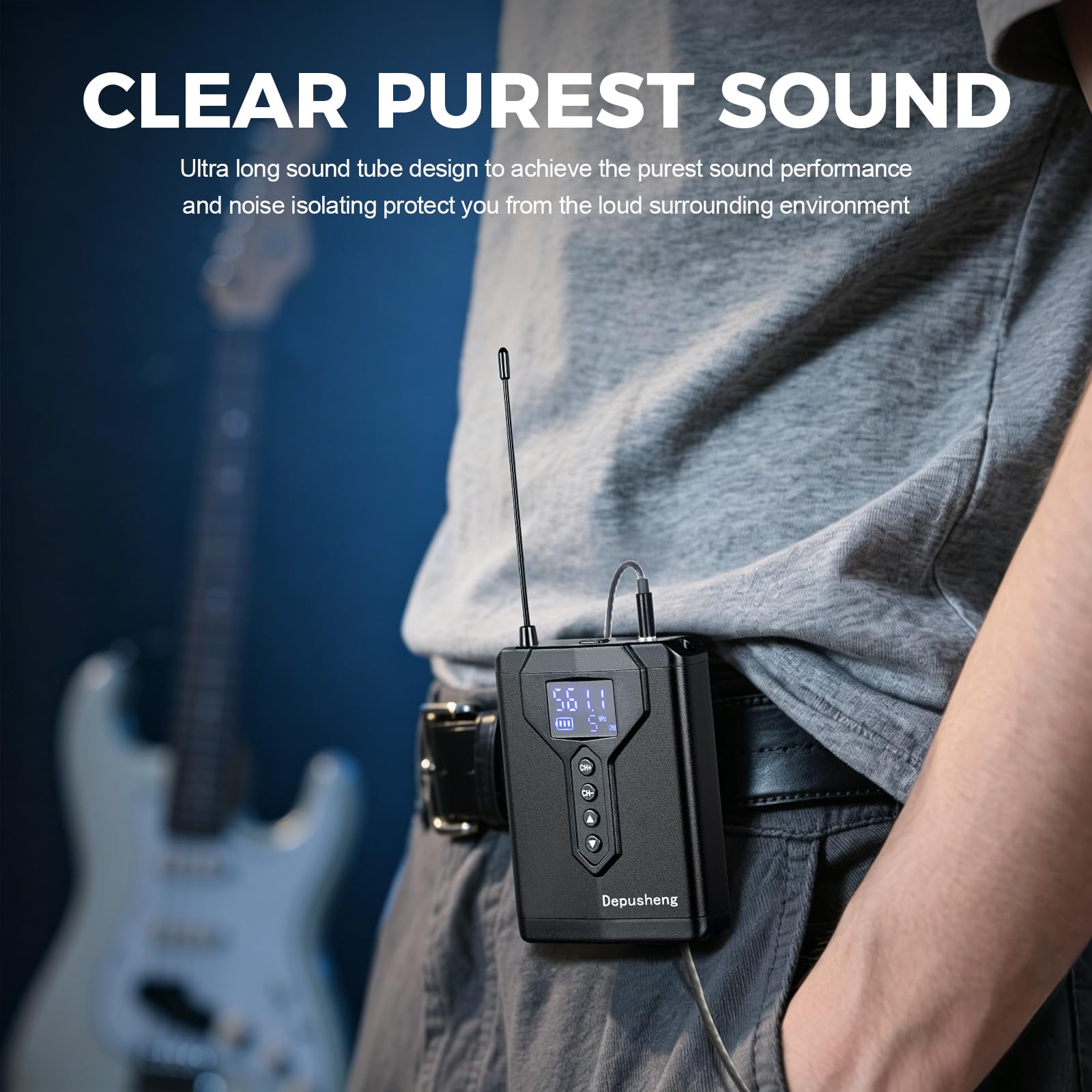 Depusheng One Receiver Only Wireless IEM System, Need Transmitter to Work(Only Receiver)