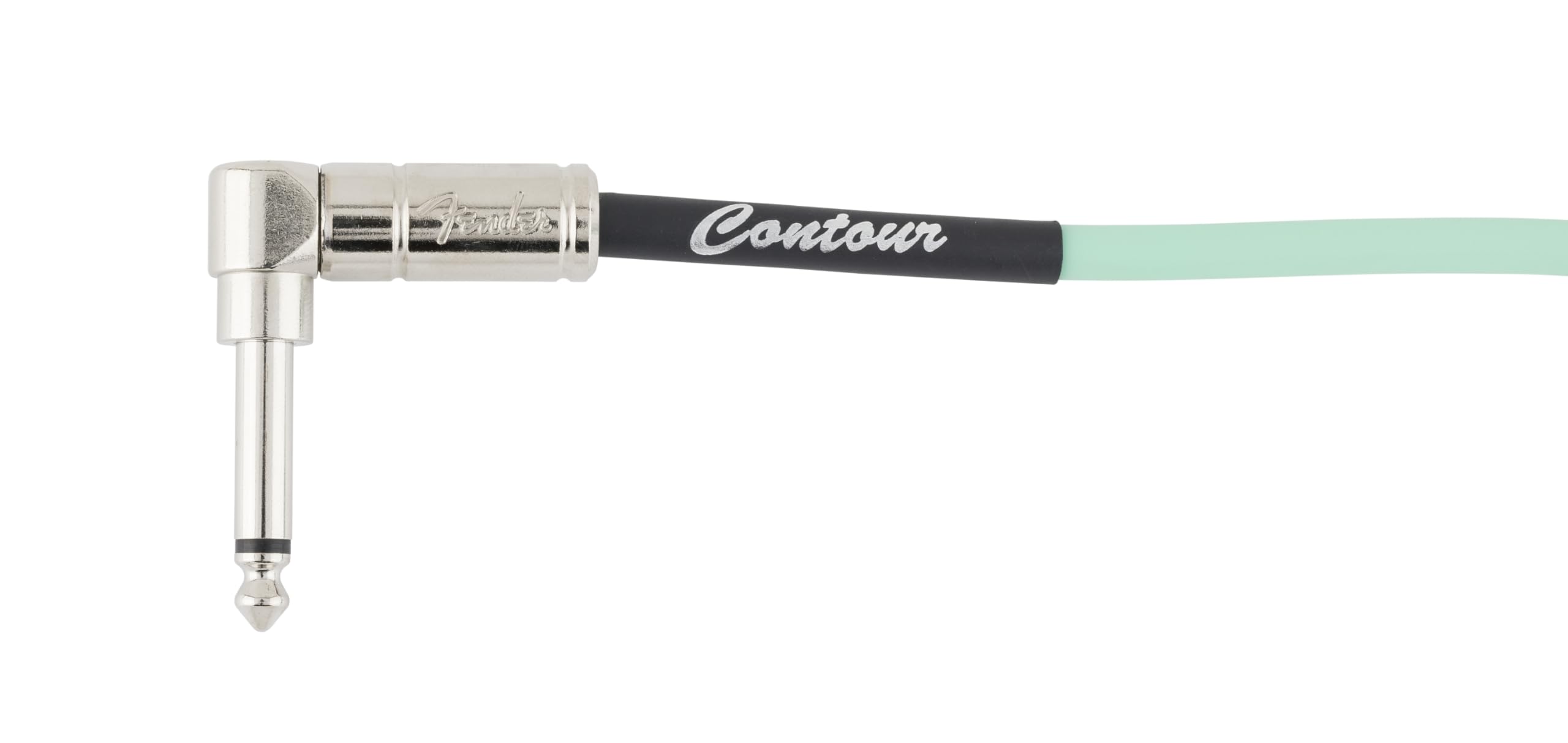 Fender Contour Coiled Instrument Cable, Guitar Accessories, Straight/Angle, Seafoam Green, 30 ft