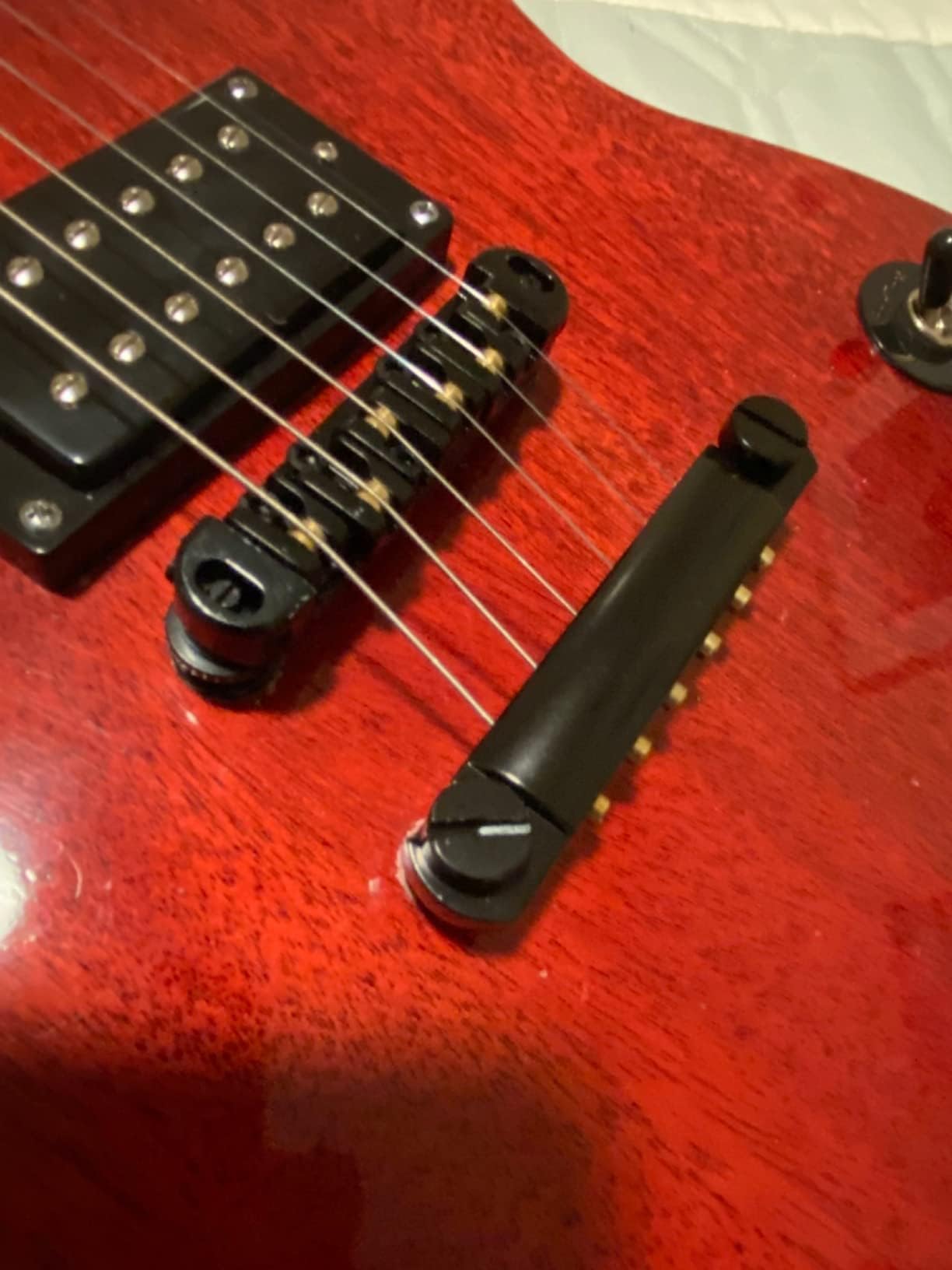 JD.Moon Roller Saddle Bridge ABR-1 Tune-o-matic Bridge Tailpiece Bridge For Les Paul Guitar (Black)
