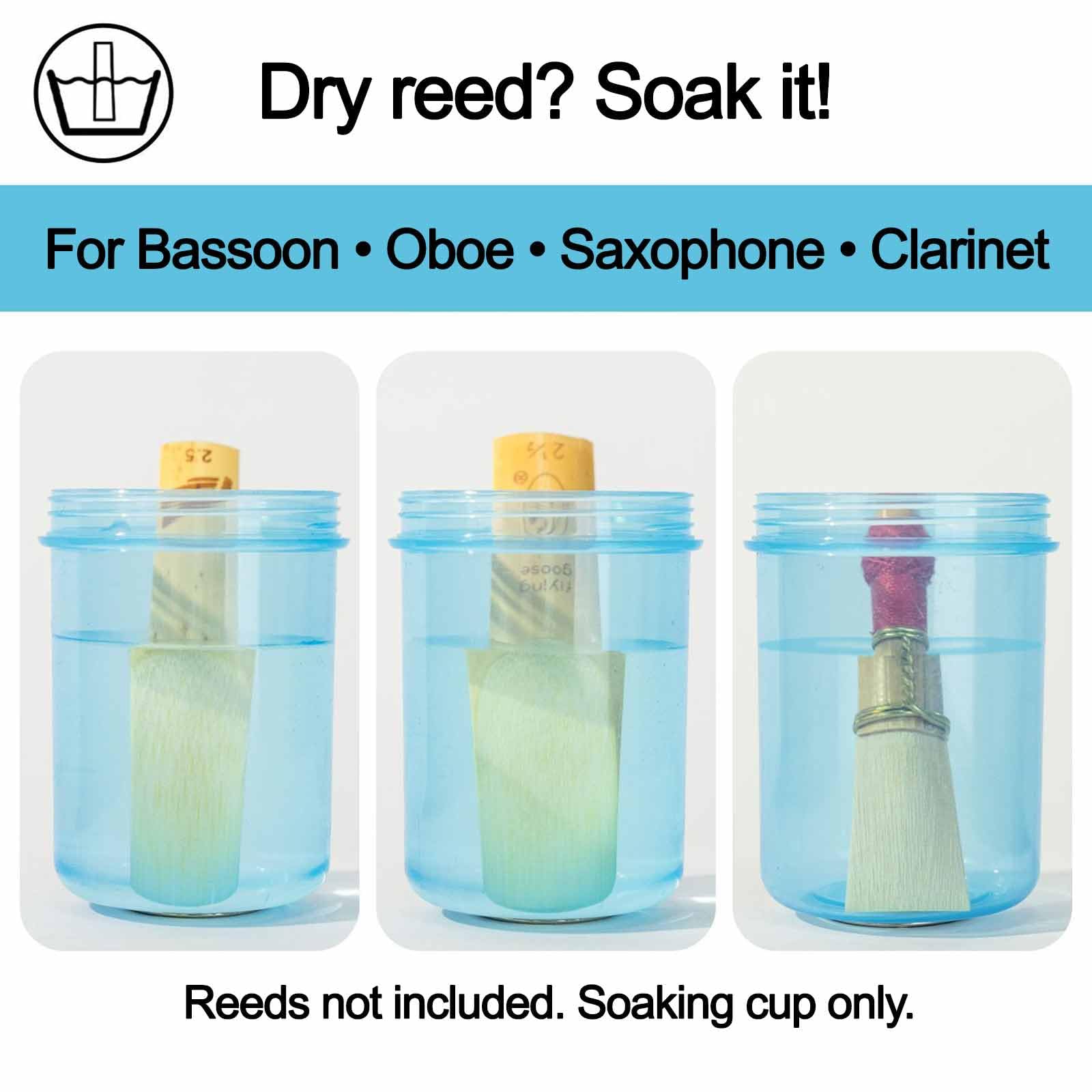 Bassoon Reed & Oboe Reed Soaker Cup with Hook & Loop Bracket – Reed Wetting/Water/Humidifier Cup for Oboe and Bassoon | Essential Oboe and Bassoon Accessories