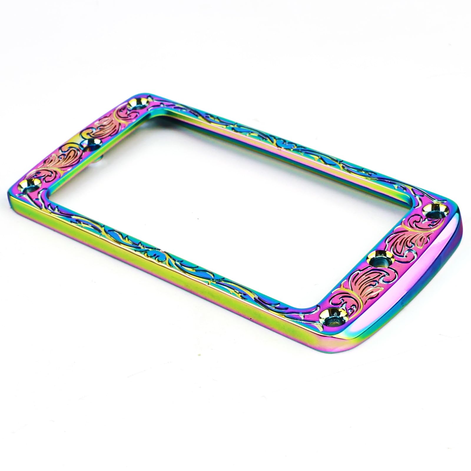 OVSAL 2 PCS Flat Metal Guitar Humbucker Pickup Ring Neck & Bridge,Rainbow