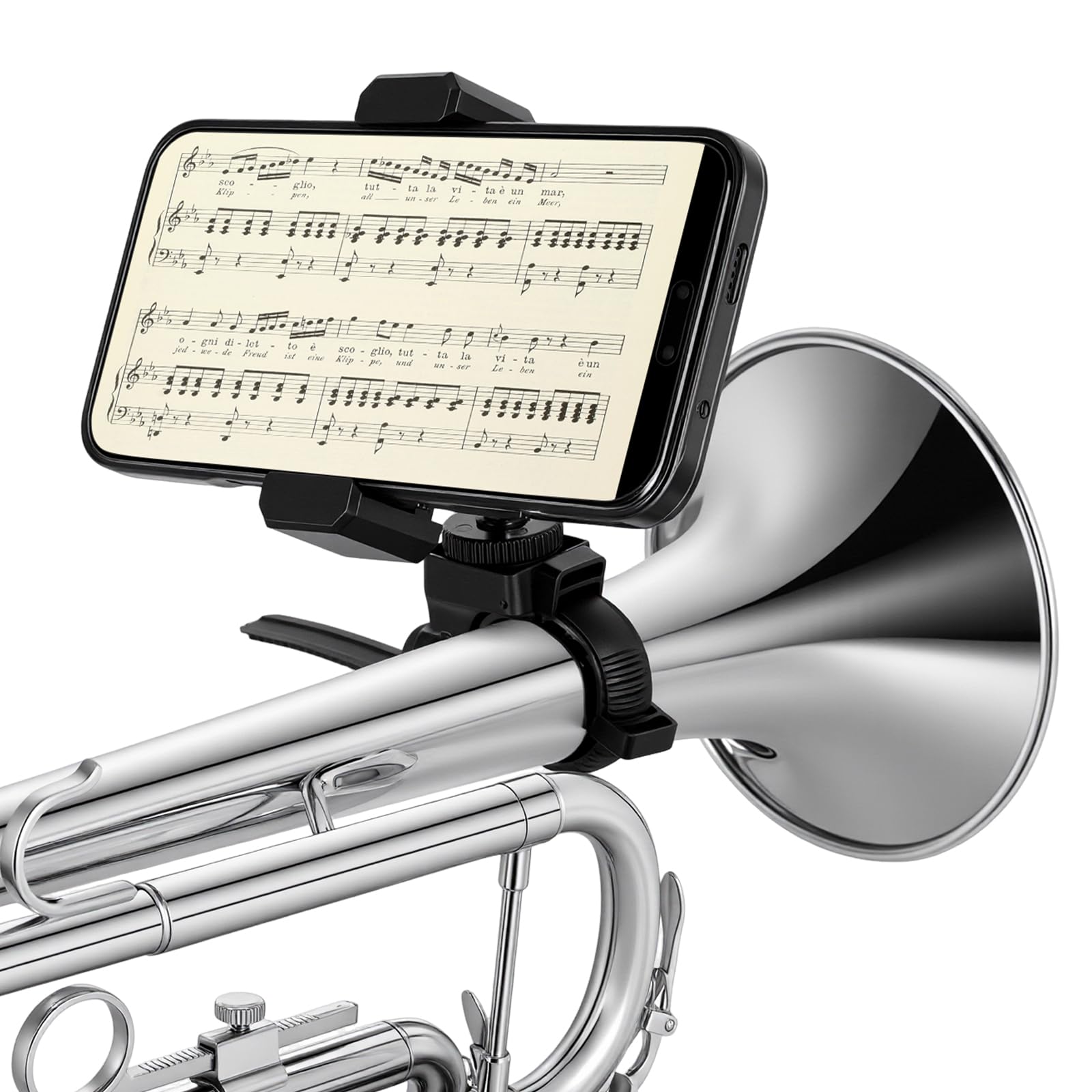 EASTROCK Trumpet Marching Lyre Phone Holder Adjustable 360° Rotation