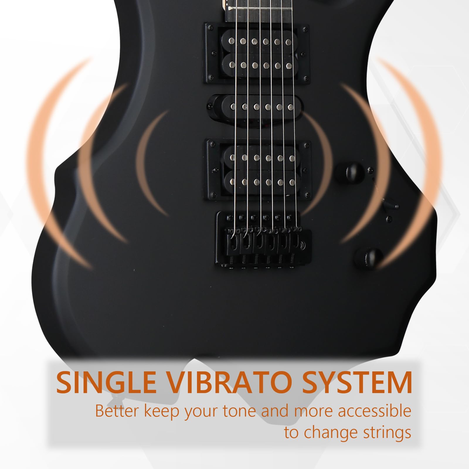Ktaxon Burning Fire Design Full Size Electric Guitar Kit, Matte Black