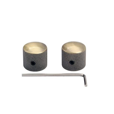 XIYANGJUAN 2Pcs Bronze Electric Bass Guitar Knobs Metal Volume Tone Speed Control Dome Knob with Wrench for Telecaster Ibanze Electric Guitar Bass Accessories (Bronze)