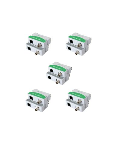 LNOVISION LongReach PoE Over Coax EoC Converter, IP Over Coax (5 Pack)