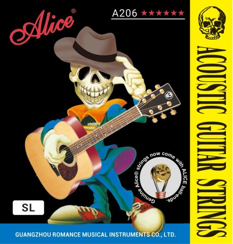 Alice Acoustic Guitar Strings Set – 6-String for Beginner, Briliant Steel Copper Alloy in Phosphor Bronze Color, 5 Packs (A206 Super Light)