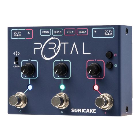 SONICAKE Active Signal Mixer, Analog Line Selector, as ABY and FX Loop, Guitar Effects Pedal with Three Channels – Portal