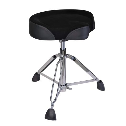 GIOCO Drum Throne, 4″ Padded Drum Stool, Hydraulic Drum Seat Height Adjustable, Heavy Duty Motorcycle Style Drum Chair, Airlift Guitar Chair, Drumming Stools with Anti-Slip Feet for Adults Drummers