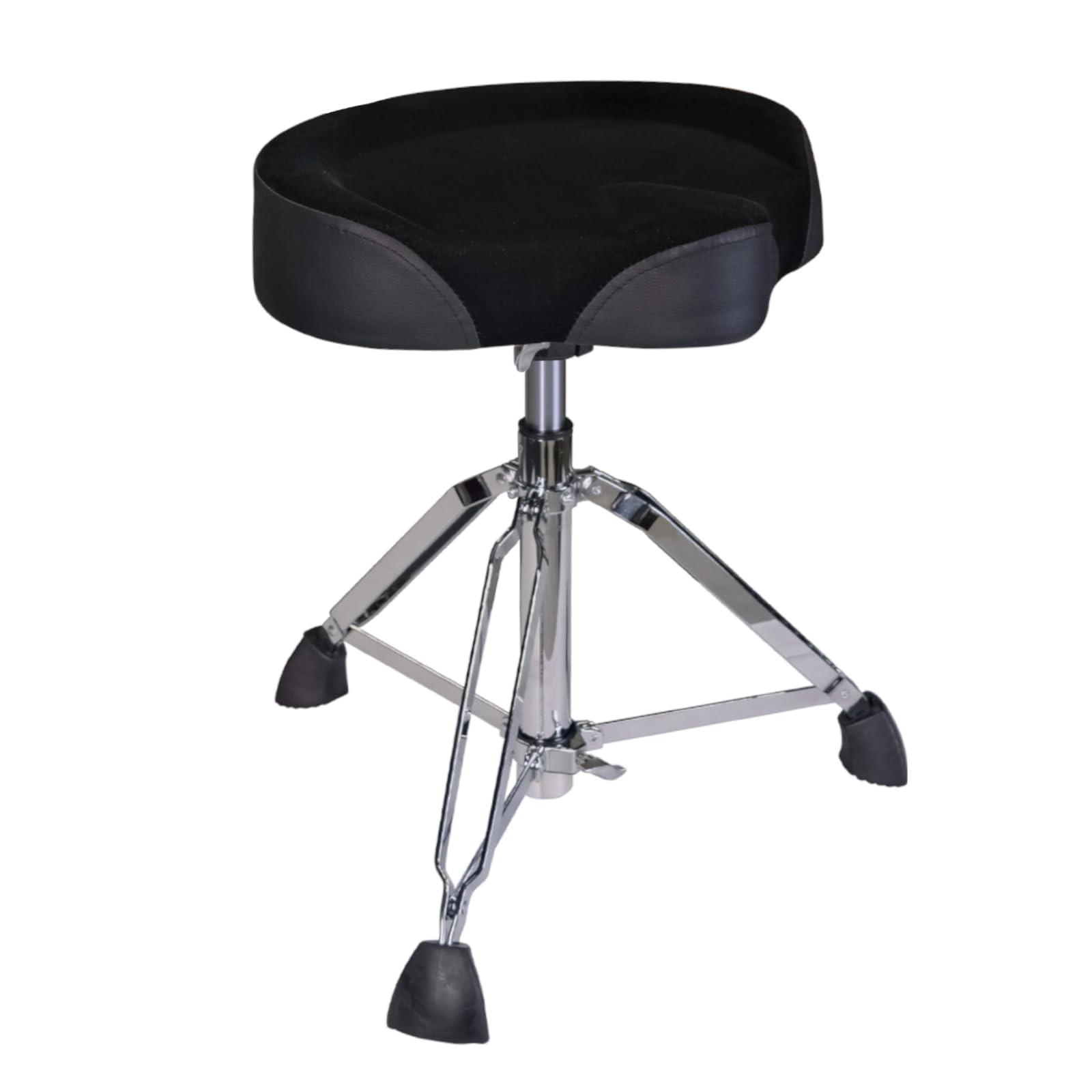 GIOCO Drum Throne, 4″ Padded Drum Stool, Hydraulic Drum Seat Height Adjustable, Heavy Duty Motorcycle Style Drum Chair, Airlift Guitar Chair, Drumming Stools with Anti-Slip Feet for Adults Drummers