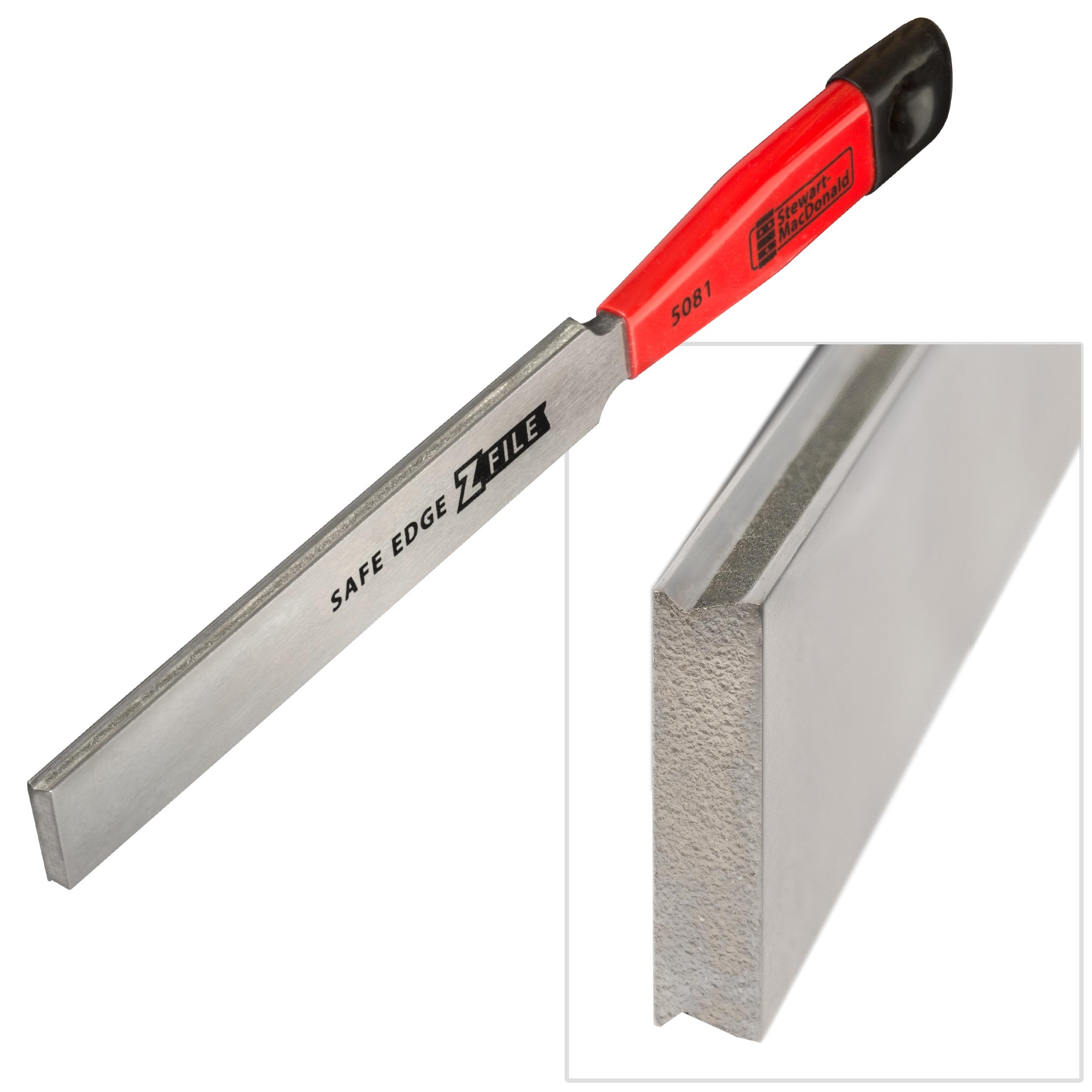 StewMac Safe Edge Z-File Guitar Fret Crowning File, Diamond Grit