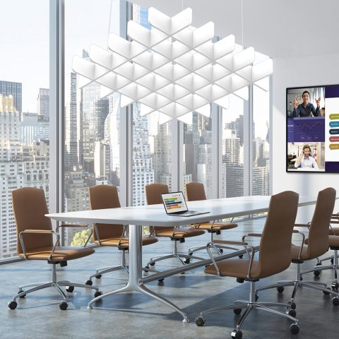 Acoustic Ceiling Panels Sound Absorbing Panels, Square White