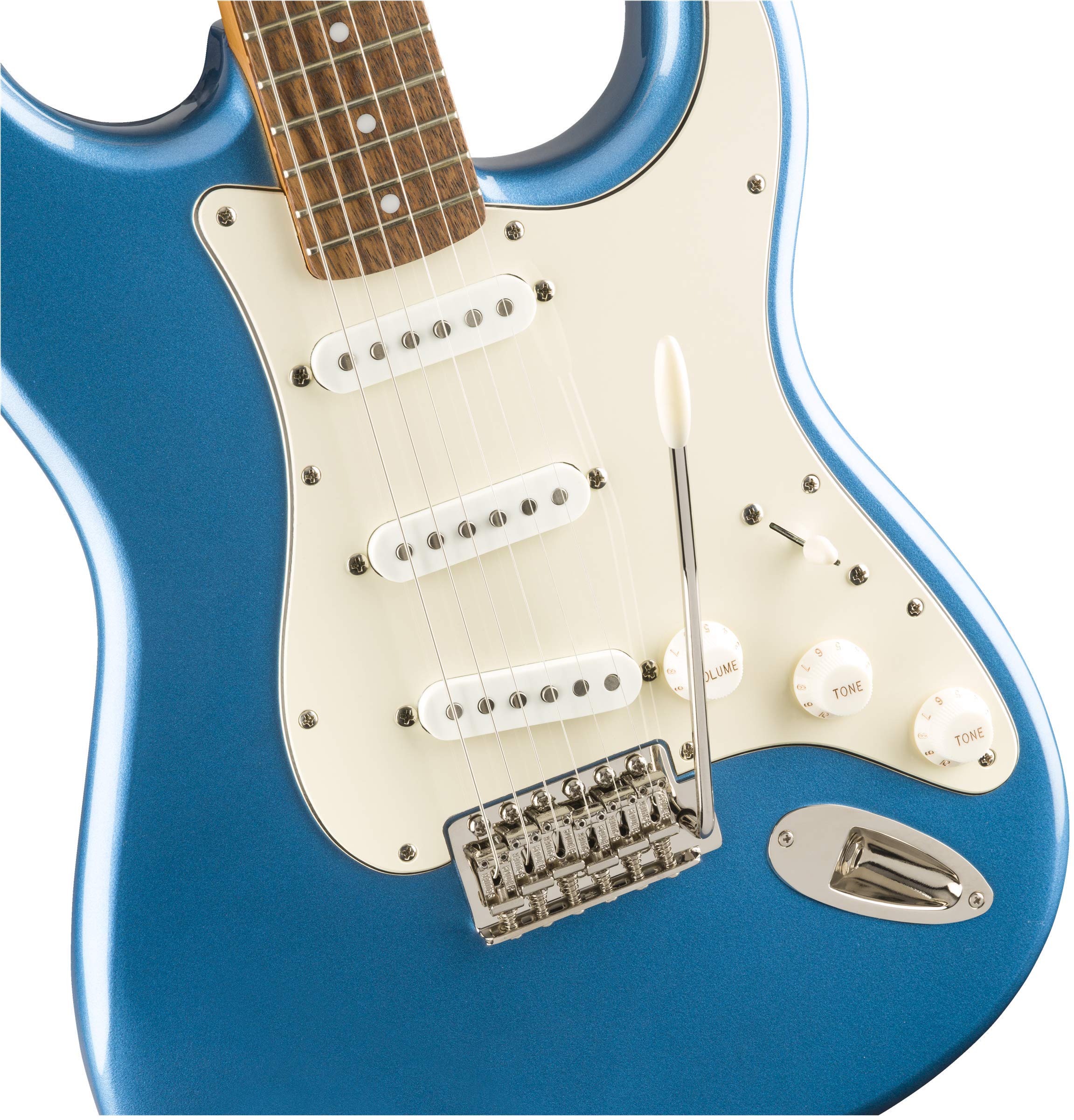 Fender 0374010502 Squier Classic Vibe 60s Stratocaster Electric Guitar, with 2-Year Warranty, Lake Placid Blue, Laurel Fingerboard