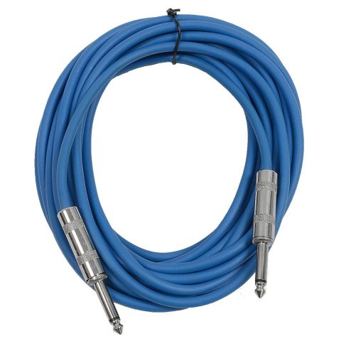 Seismic Audio – SASTSX-25 – 25 Foot TS 1/4″ Guitar, Instrument, or Patch Cable Blue