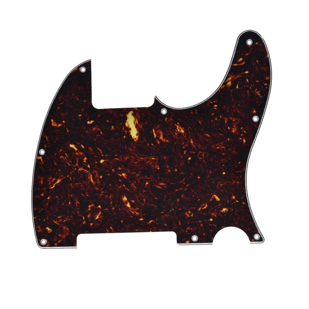KAISH 8 Hole Tele Blank Guitar Pickguard Tele Pick Guard Scratch Plate for Telecaster Esquire Dark Tortoise