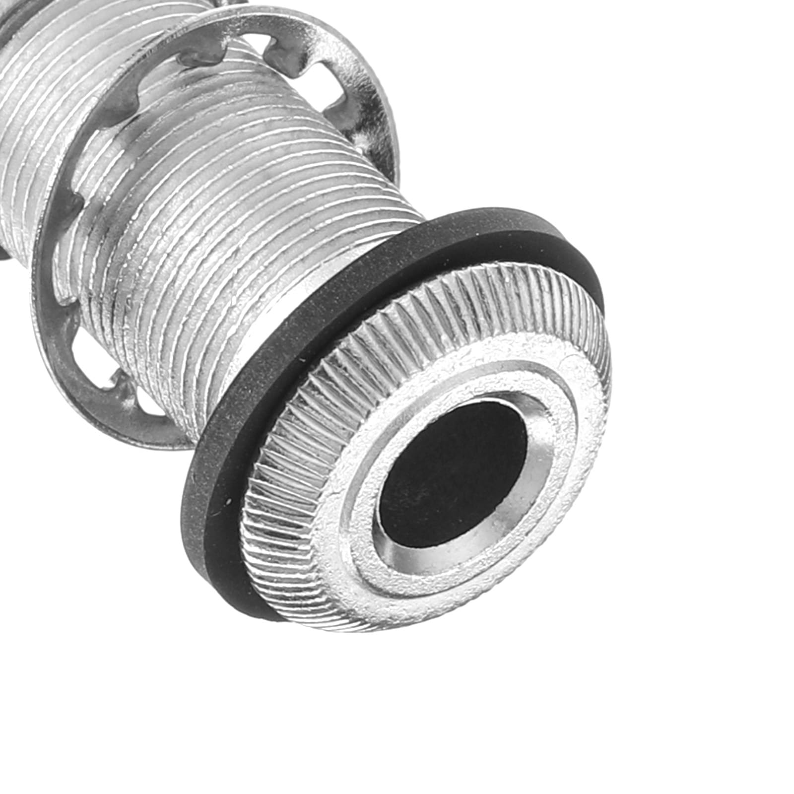 6.35mm Brass Mono Guitar Bass Jack Metal Socket Cylinder Input Output Jack Brass Mono Electric Guitars Bass 1/4inch Metal Barrel Jacks Socket with 3 Pins Guitar Accessories Parts (Silver)