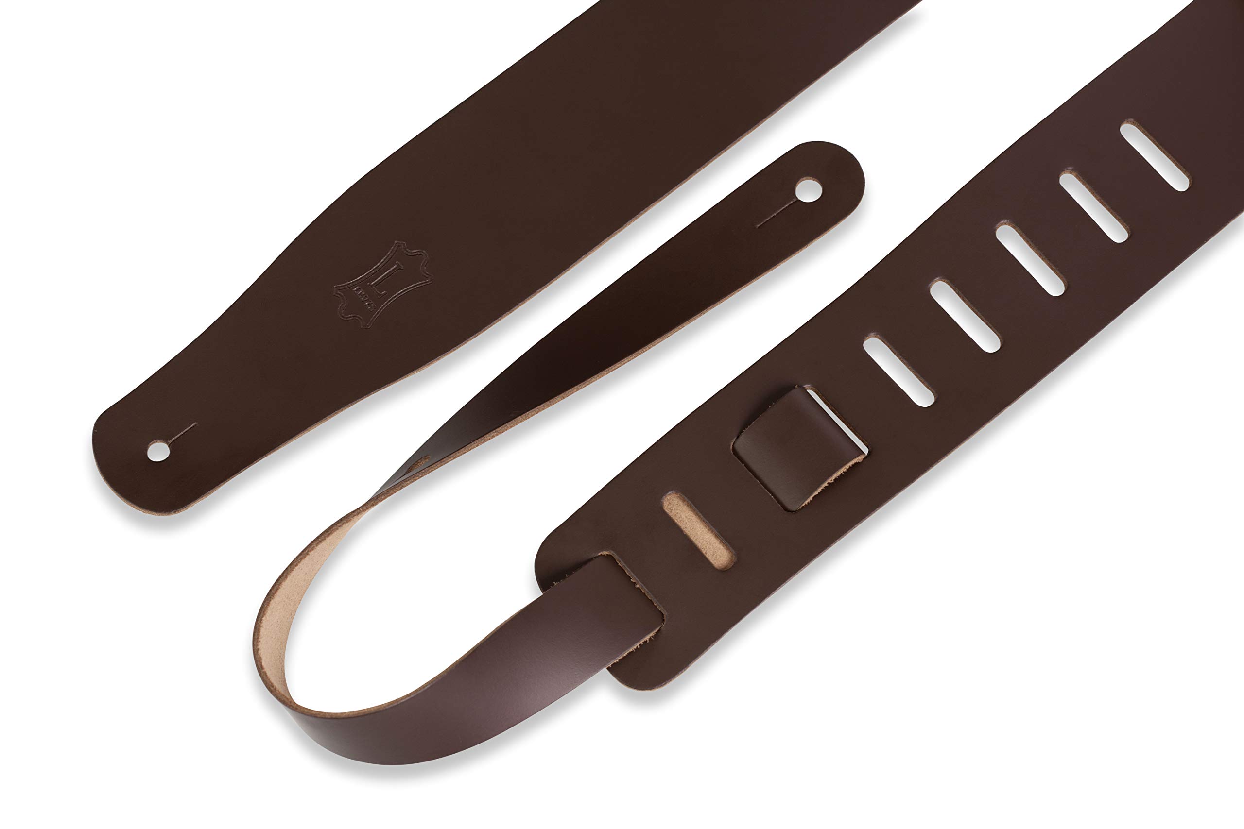Levy’s Leathers Chrome-Tan Leather Guitar Strap, Dark Brown (M26-DBR)