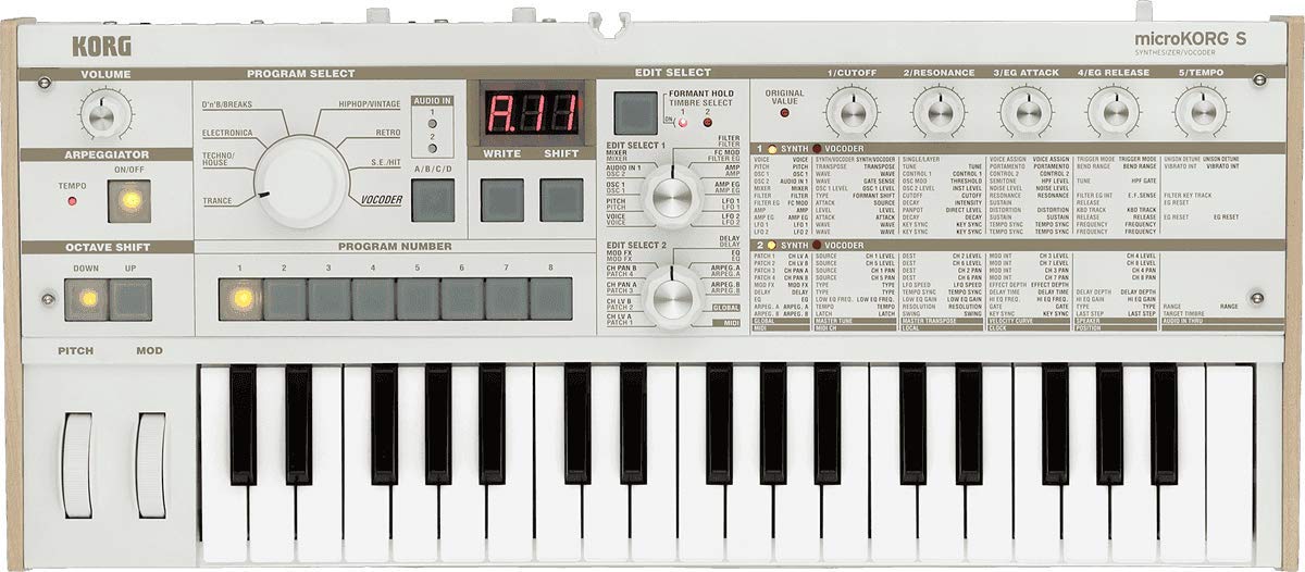 Korg microKORG S Compact Analog Modeling Synthesizer w/ Vocoder Mini Mic