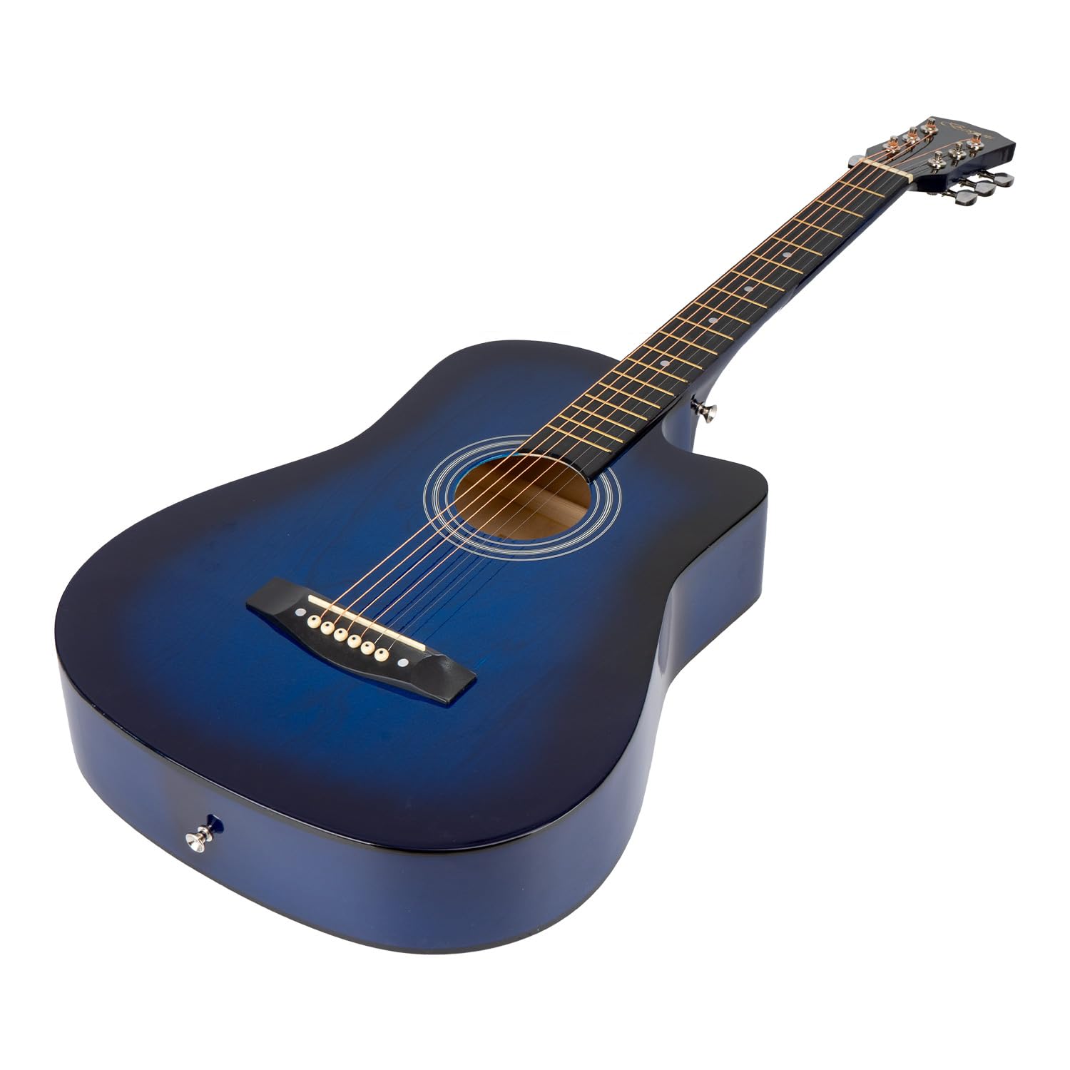 38 inch Blue Acoustic Guitar Beginner Kits 3/4 Cutaway Wood Acustica Guitarra for Beginners Adults with Online Lesson,Gig Bag,Picks,Steel Strings Strap with Picks Holder