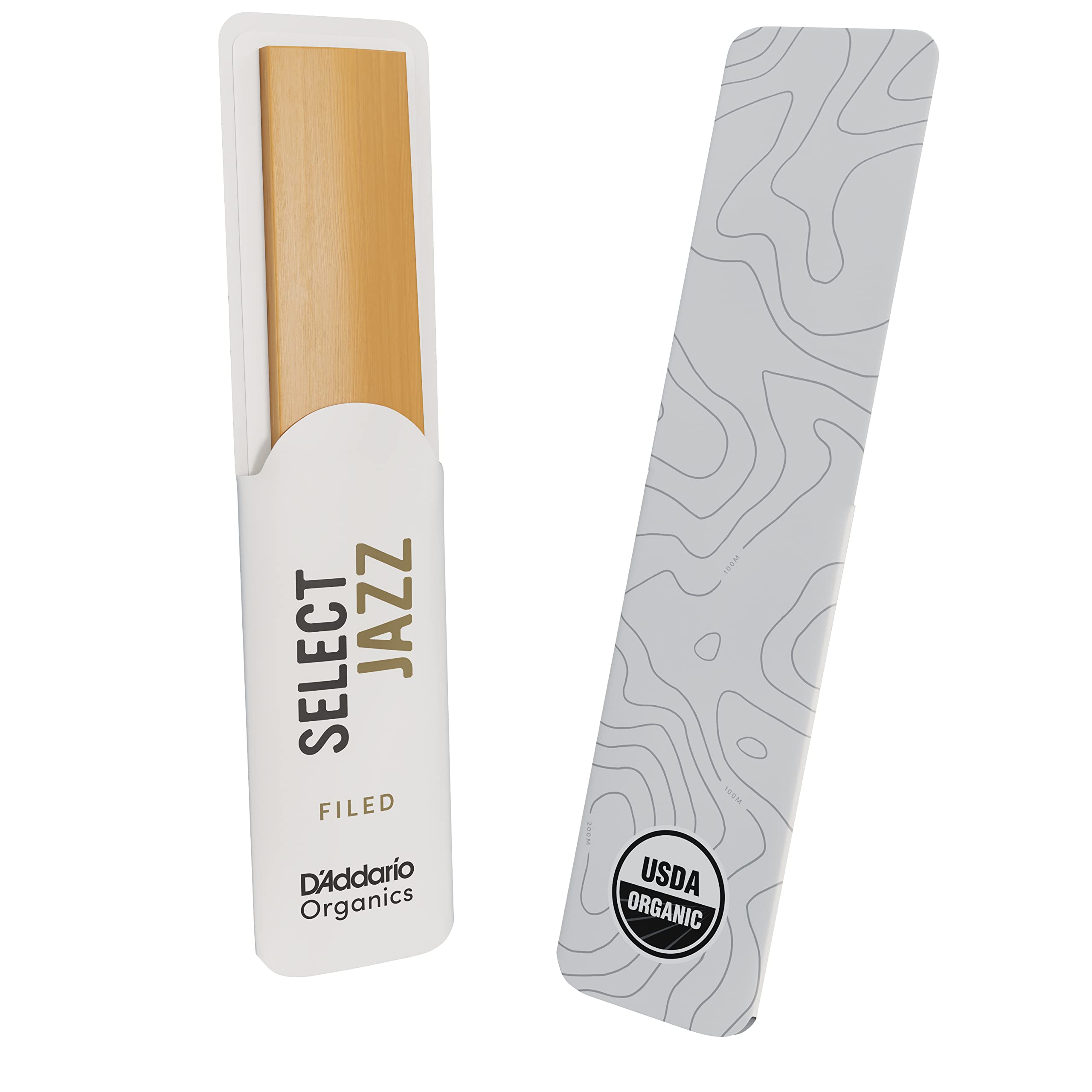 D’Addario ORSF05BSX2H Organic Select Jazz Filed Baritone Saxophone Reeds – Sax Reeds – Individually Sealed – 2 Hard, 5 Pack
