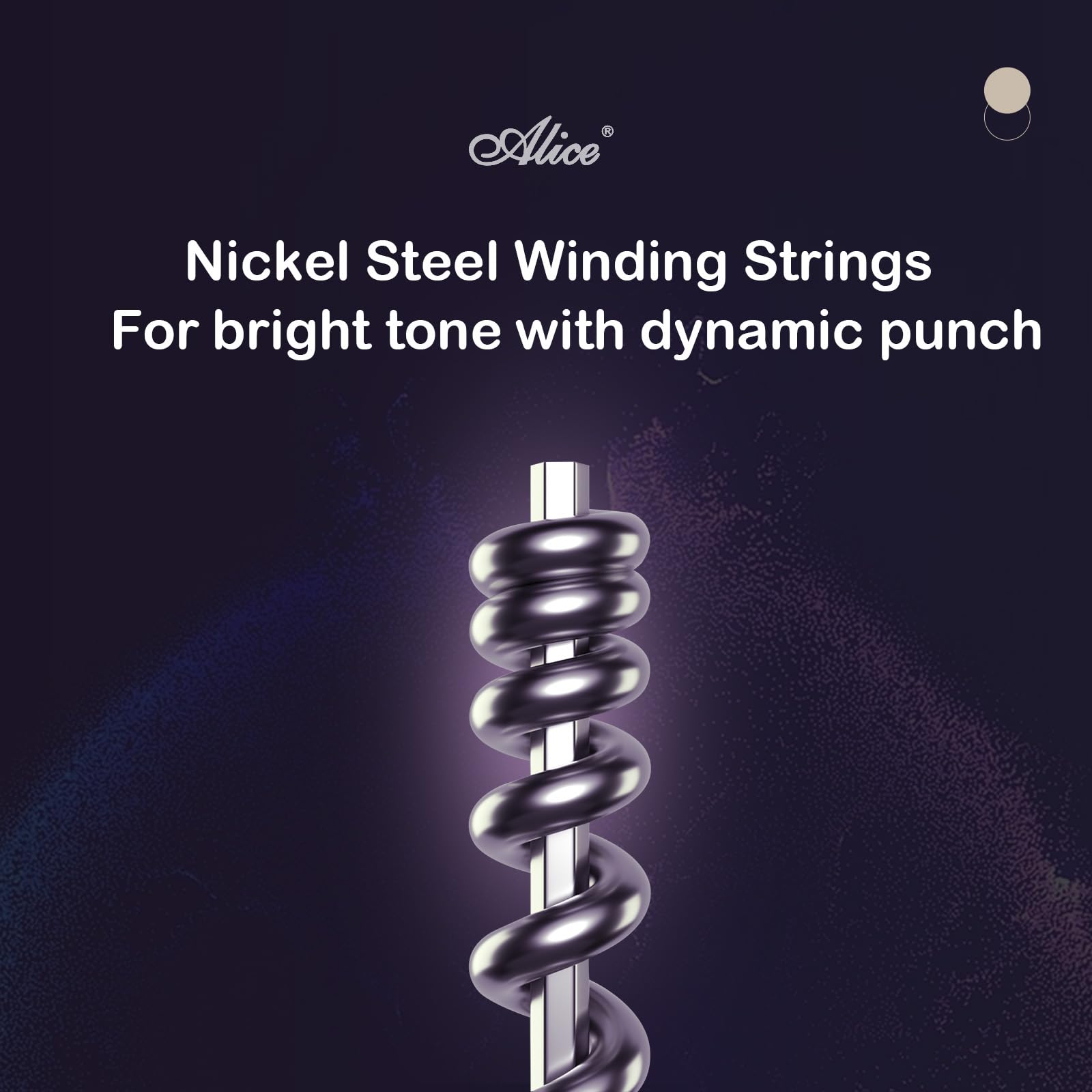Alice Electric Guitar Strings, Alloy Steel and Nickel Steel Winding Guitar Strings with Ball-End, Comfortable Feel and Bright Tone, Regular Light 10-46, Ideal for Professional Players, Sliver Color