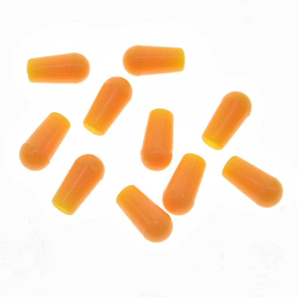 Dopro 10-Pack American #8-32 Thread 3 Way Toggle Switch Cap Switch Tip Knob for USA Les Paul Pickup Selector Switch/Switchcraft Switch Amber