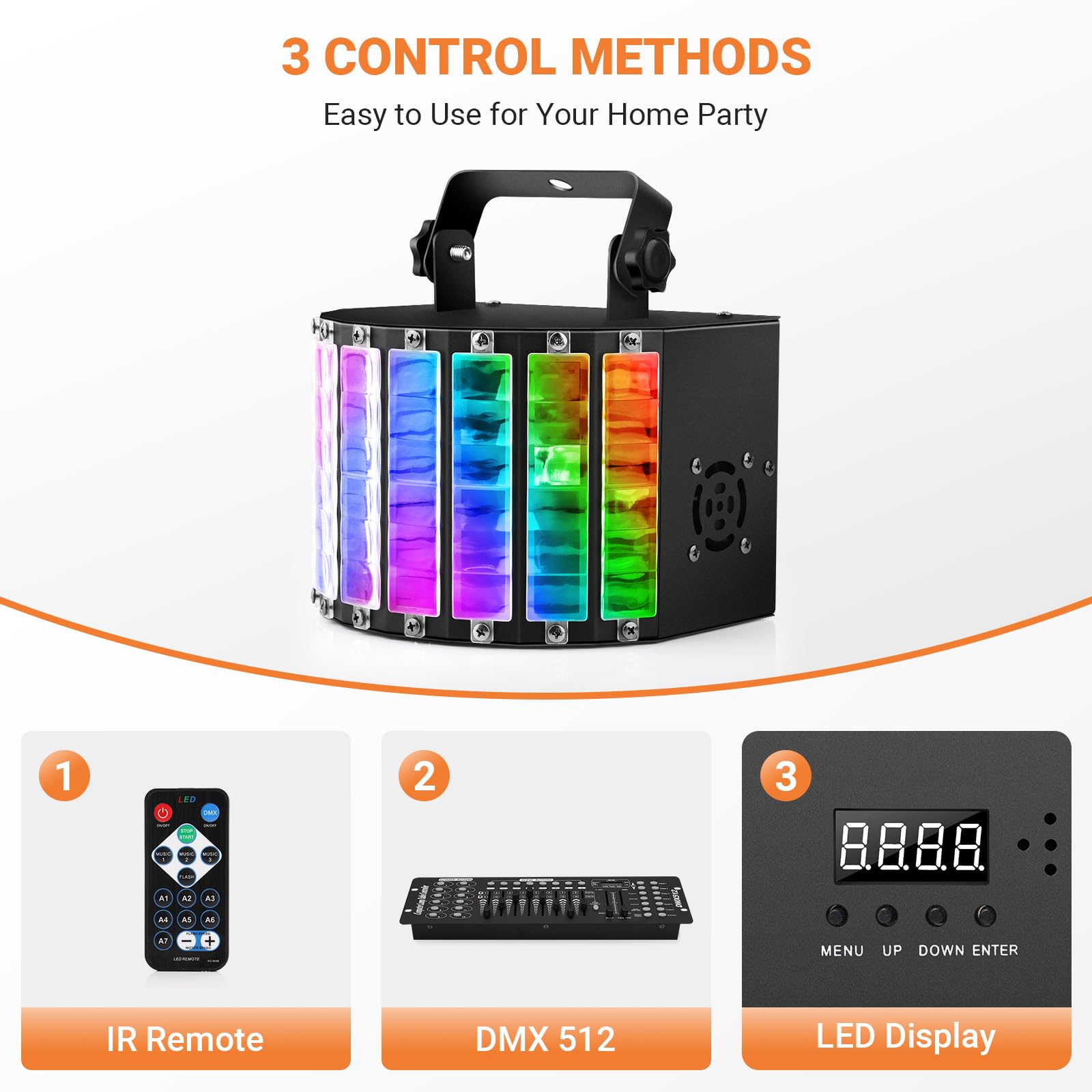 LaluceNatz 27W DJ Disco Party Light Derby Effect Remote Control