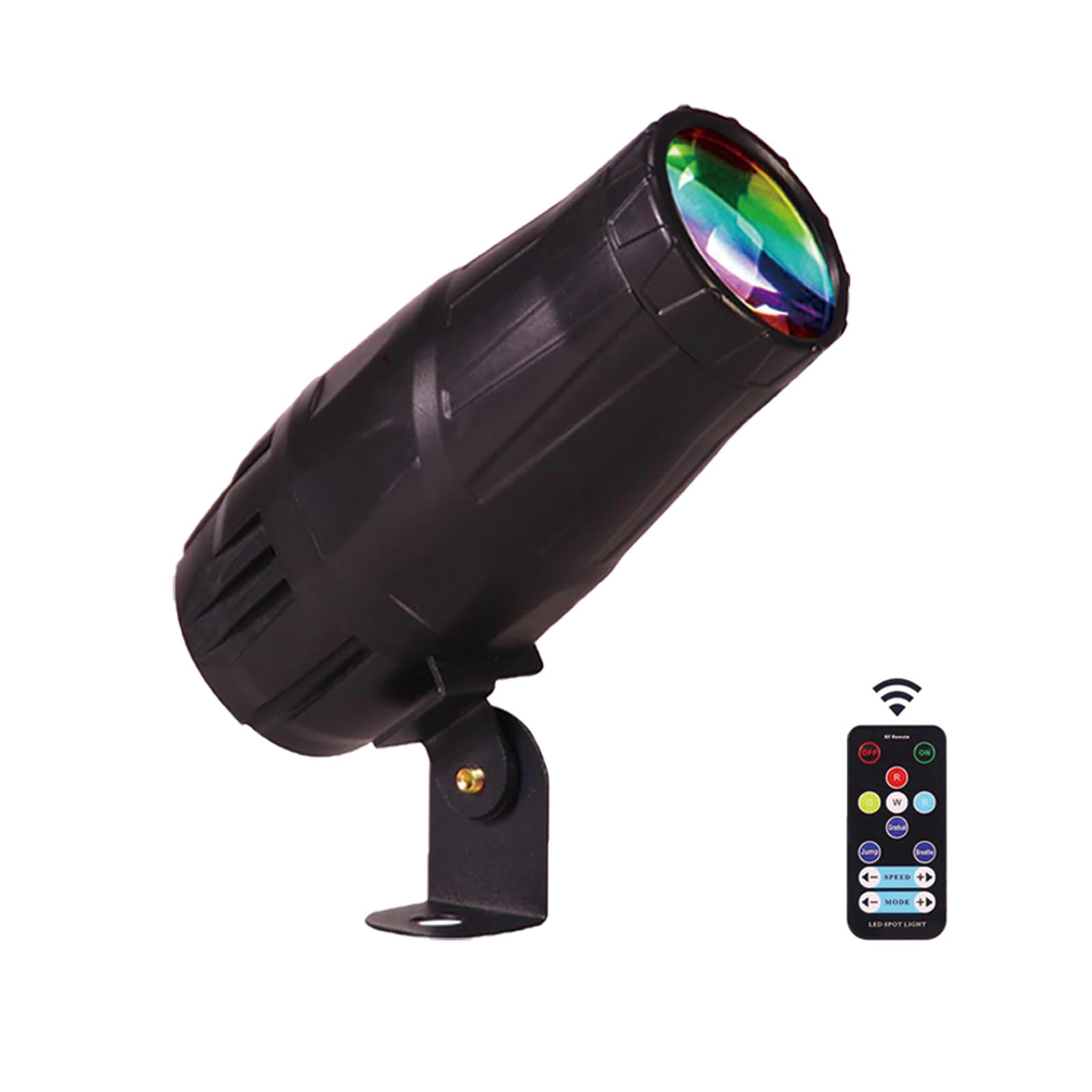 Ecostrobe LED Pinspot Light,Stage Spotlight Mini 15W RGBW Disco Ball Spot Lights 4 in 1 Stage Lighting Mirror Ball Light with Remote Control for DJ Disco Party Bar Club Wedding (1 Pack)